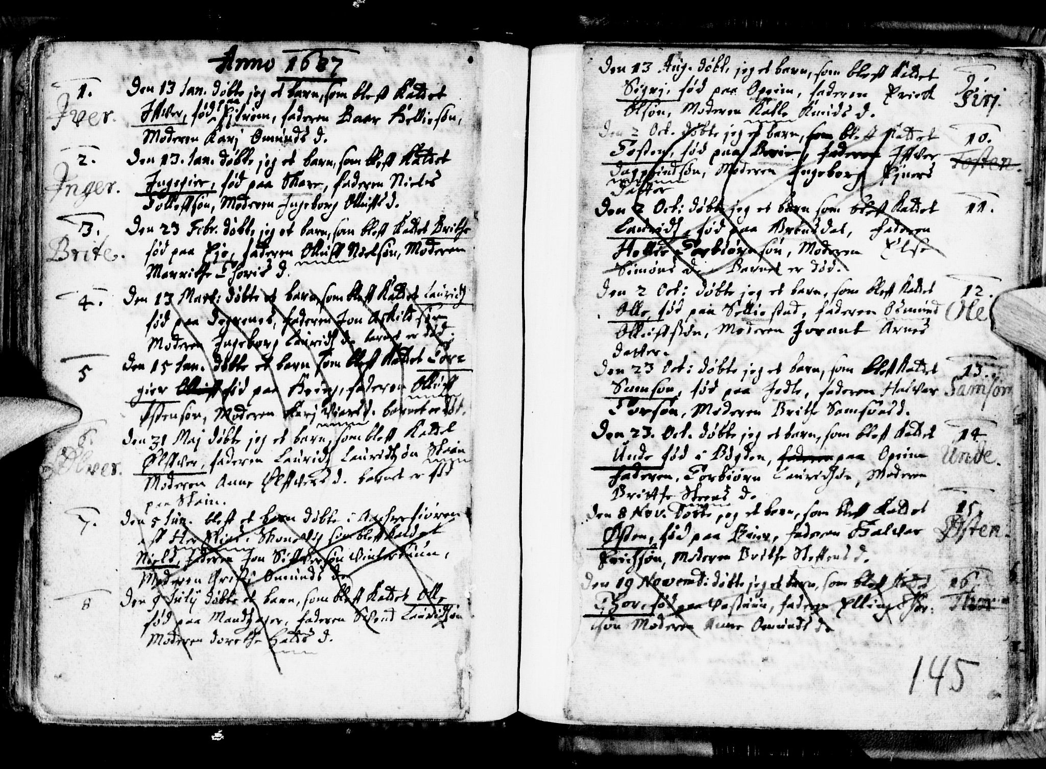 Ullensvang sokneprestembete, SAB/A-78701/H/Haa: Parish register (official) no. A 1 /3, 1676-1719, p. 145
