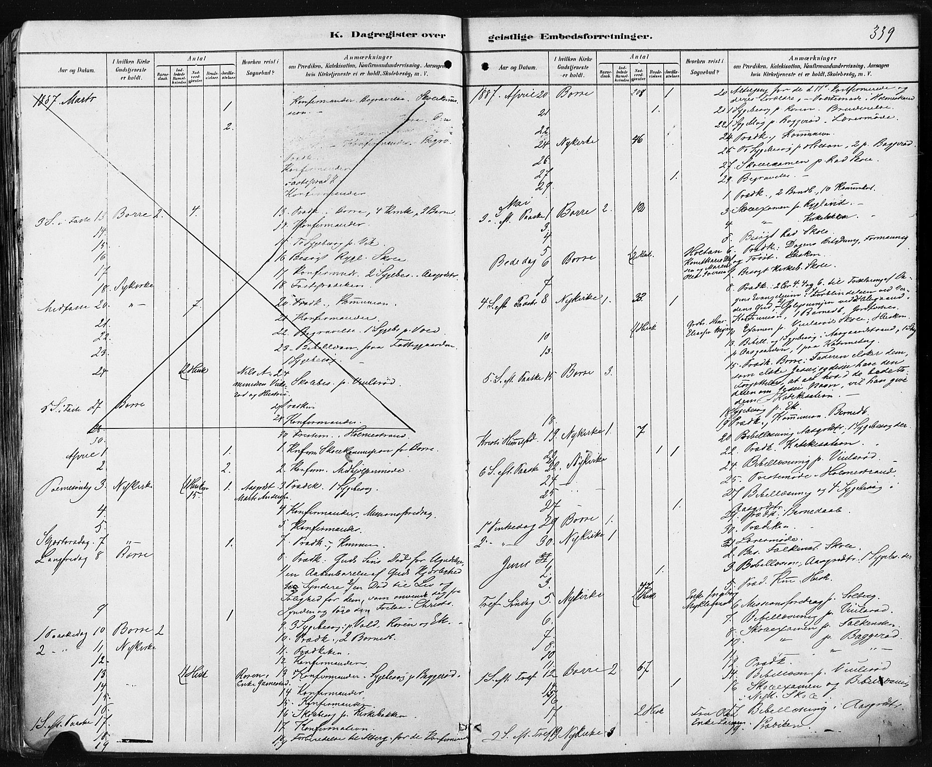 Borre kirkebøker, AV/SAKO-A-338/F/Fa/L0009: Parish register (official) no. I 9, 1878-1896, p. 339