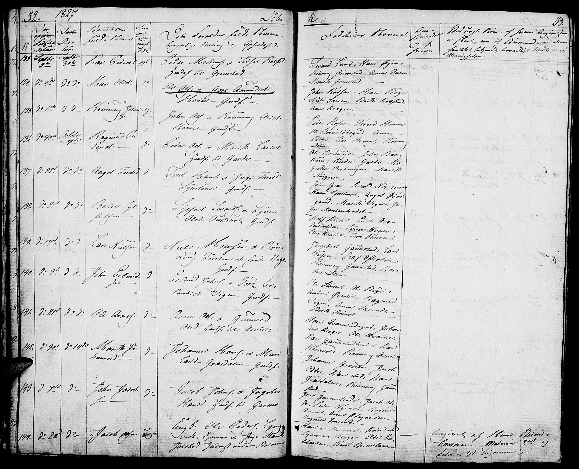 Lom prestekontor, SAH/PREST-070/K/L0005: Parish register (official) no. 5, 1825-1837, p. 52-53