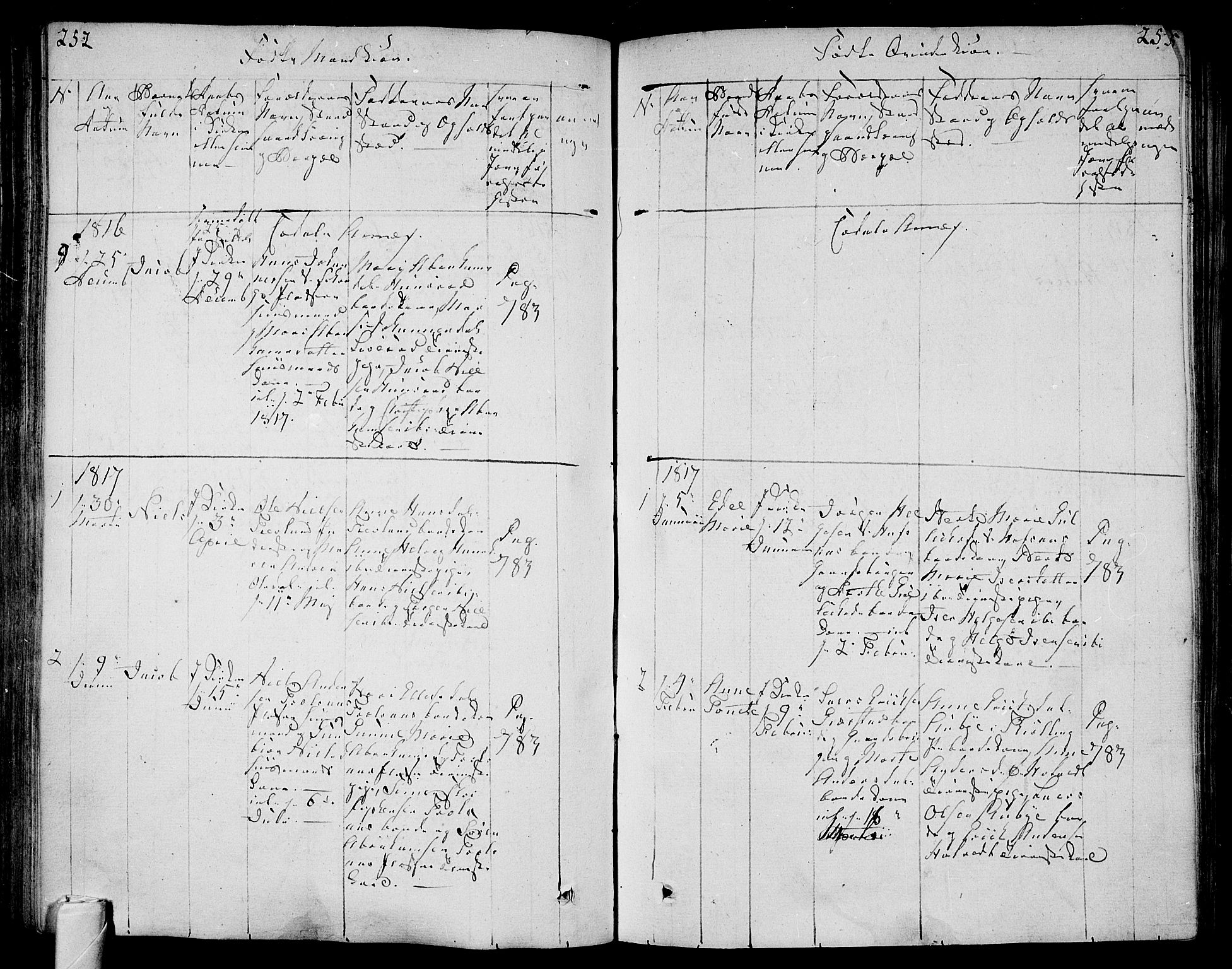 Andebu kirkebøker, SAKO/A-336/F/Fa/L0003: Parish register (official) no. 3 /3, 1815-1828, p. 252-253
