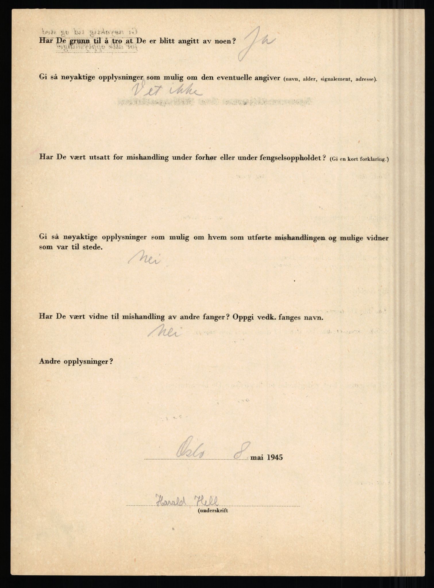 Rikspolitisjefen, AV/RA-S-1560/L/L0006: Hansen, Adolf Boye - Hemstad, Gunnar, 1940-1945, p. 1046