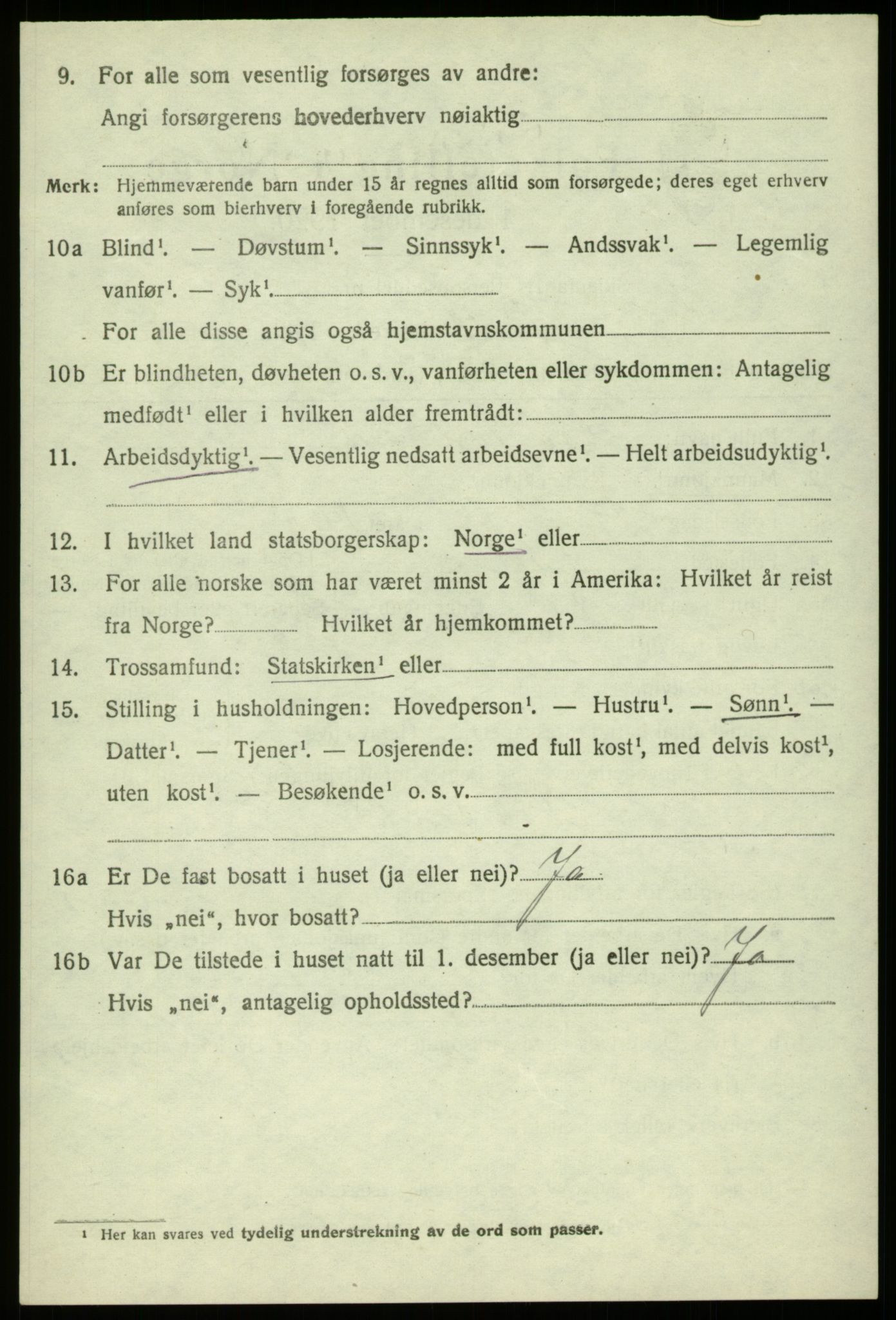 SAB, 1920 census for Fjell, 1920, p. 11457