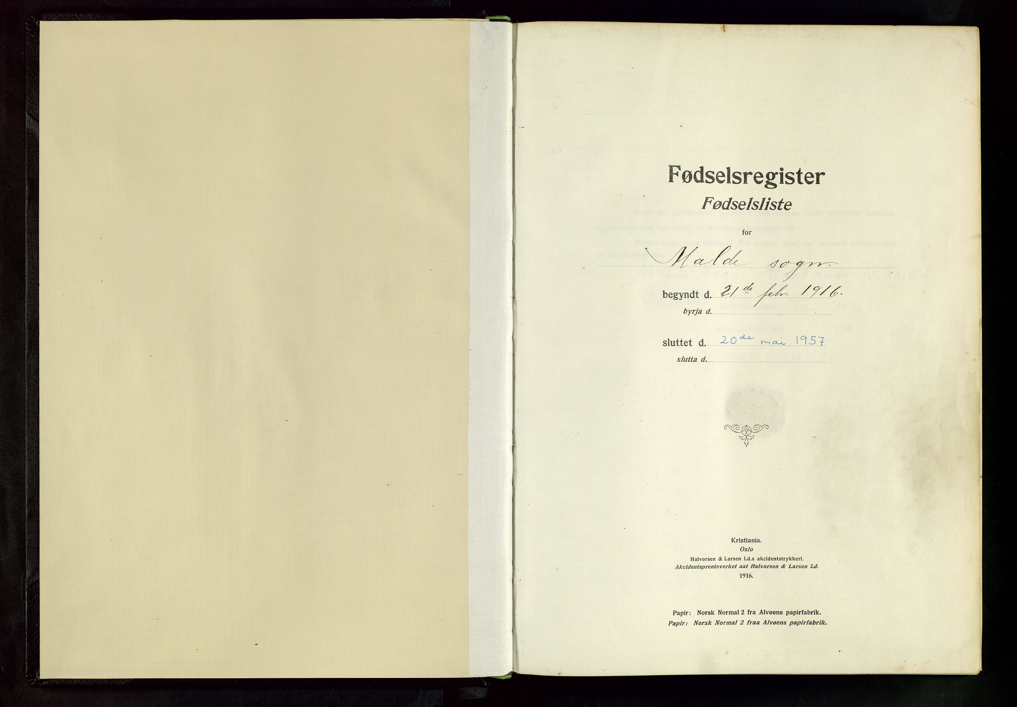 Håland sokneprestkontor, SAST/A-101802/002/A/L0005: Birth register no. 5, 1916-1957