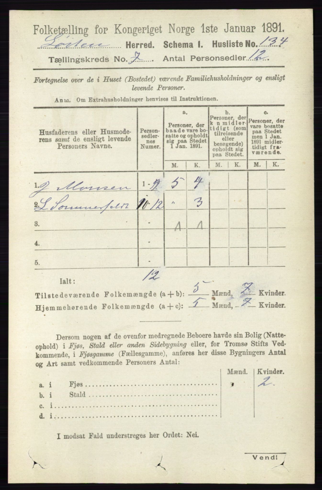 RA, 1891 census for 0415 Løten, 1891, p. 4402