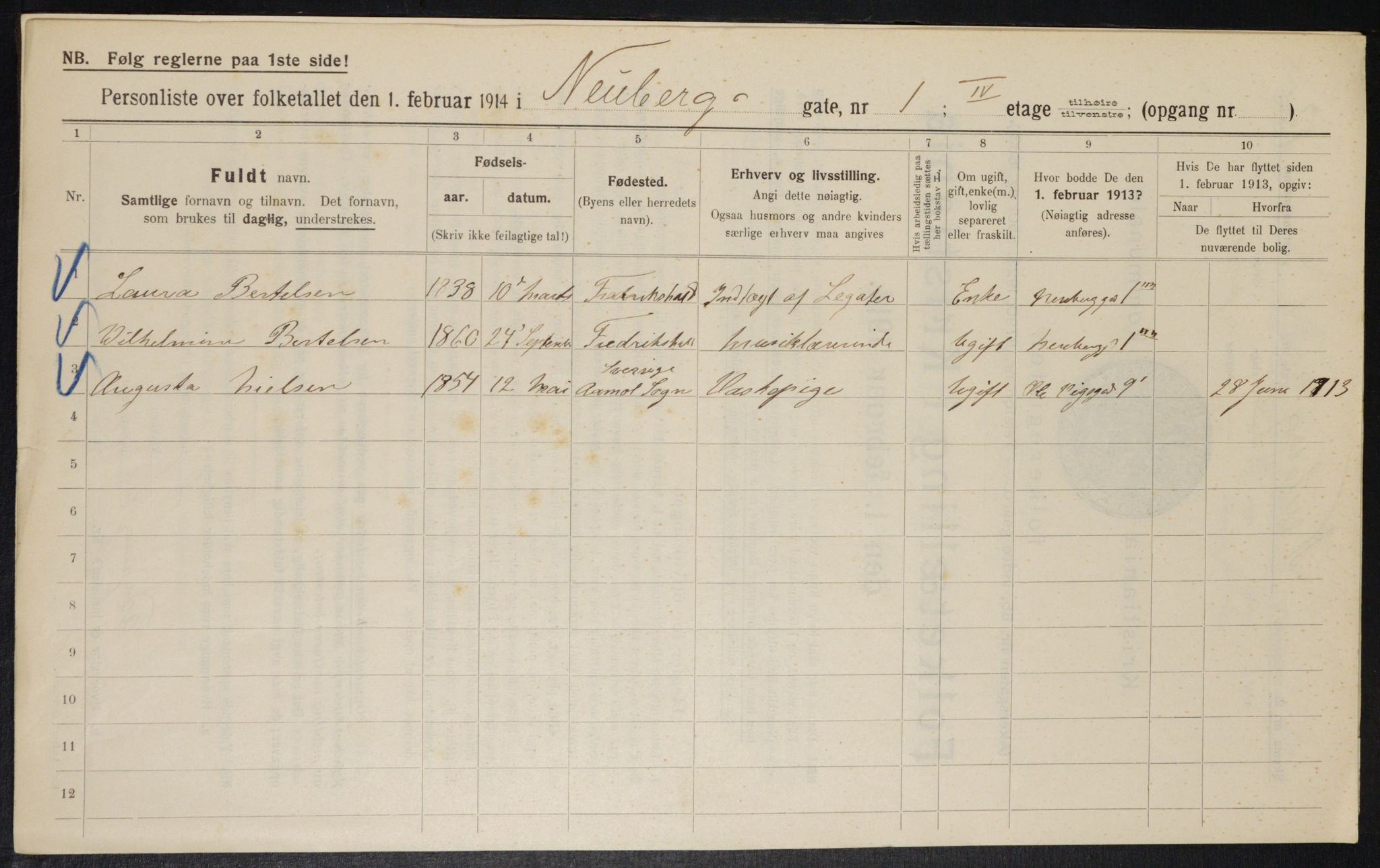 OBA, Municipal Census 1914 for Kristiania, 1914, p. 69641