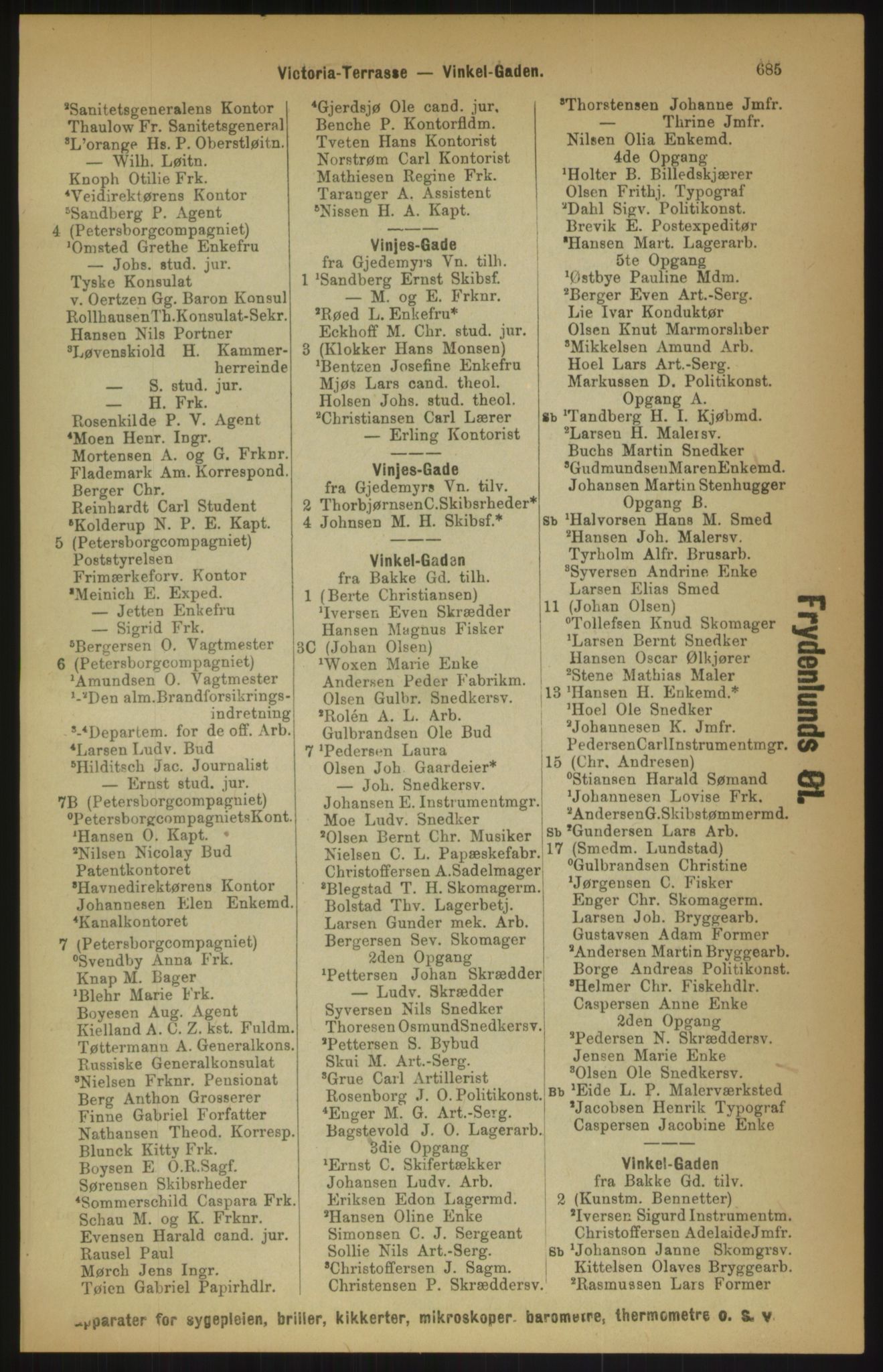 Kristiania/Oslo adressebok, PUBL/-, 1891, p. 685