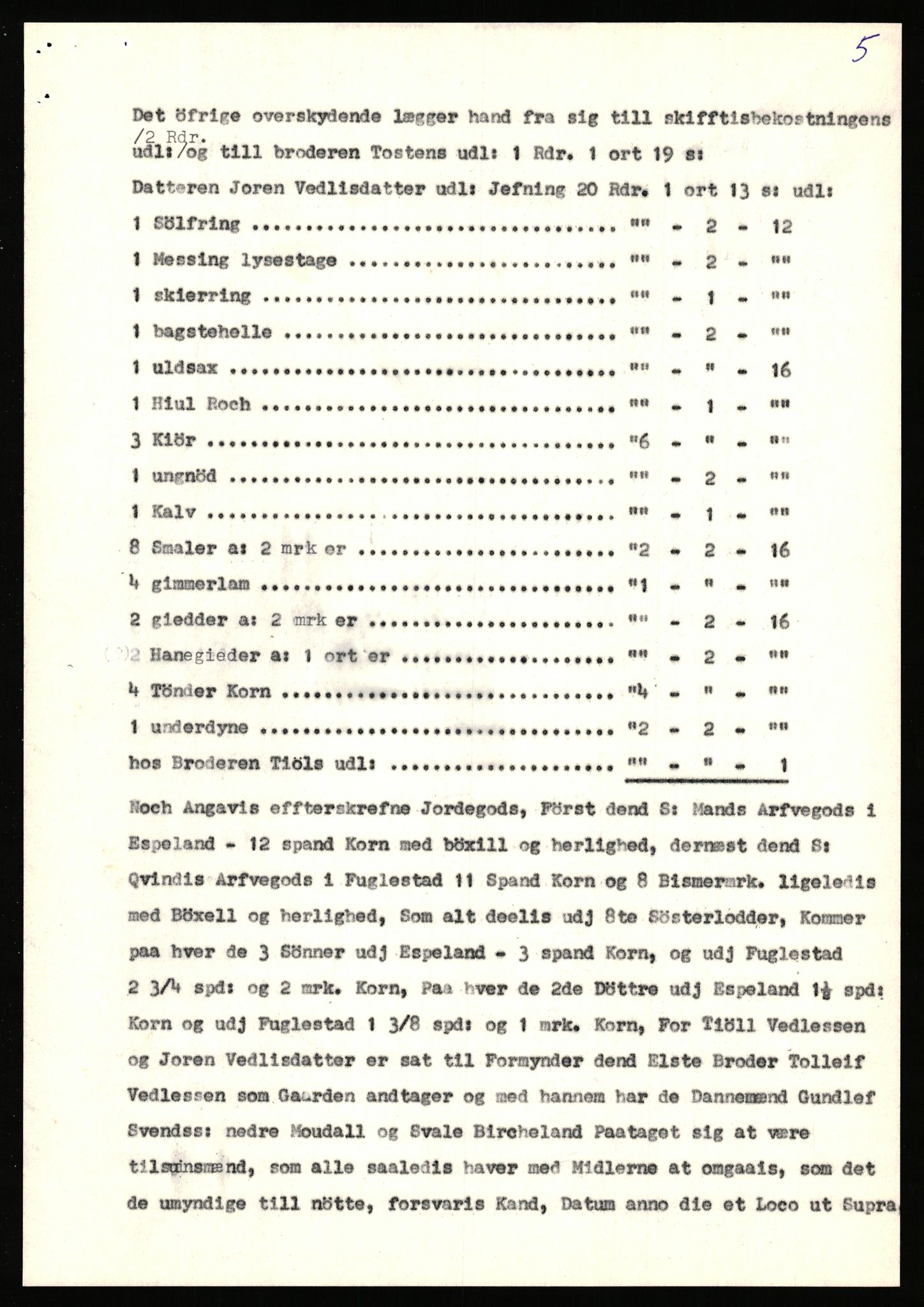 Statsarkivet i Stavanger, SAST/A-101971/03/Y/Yj/L0018: Avskrifter sortert etter gårdsnavn: Engelsvold - Espevold nedre, 1750-1930, p. 424