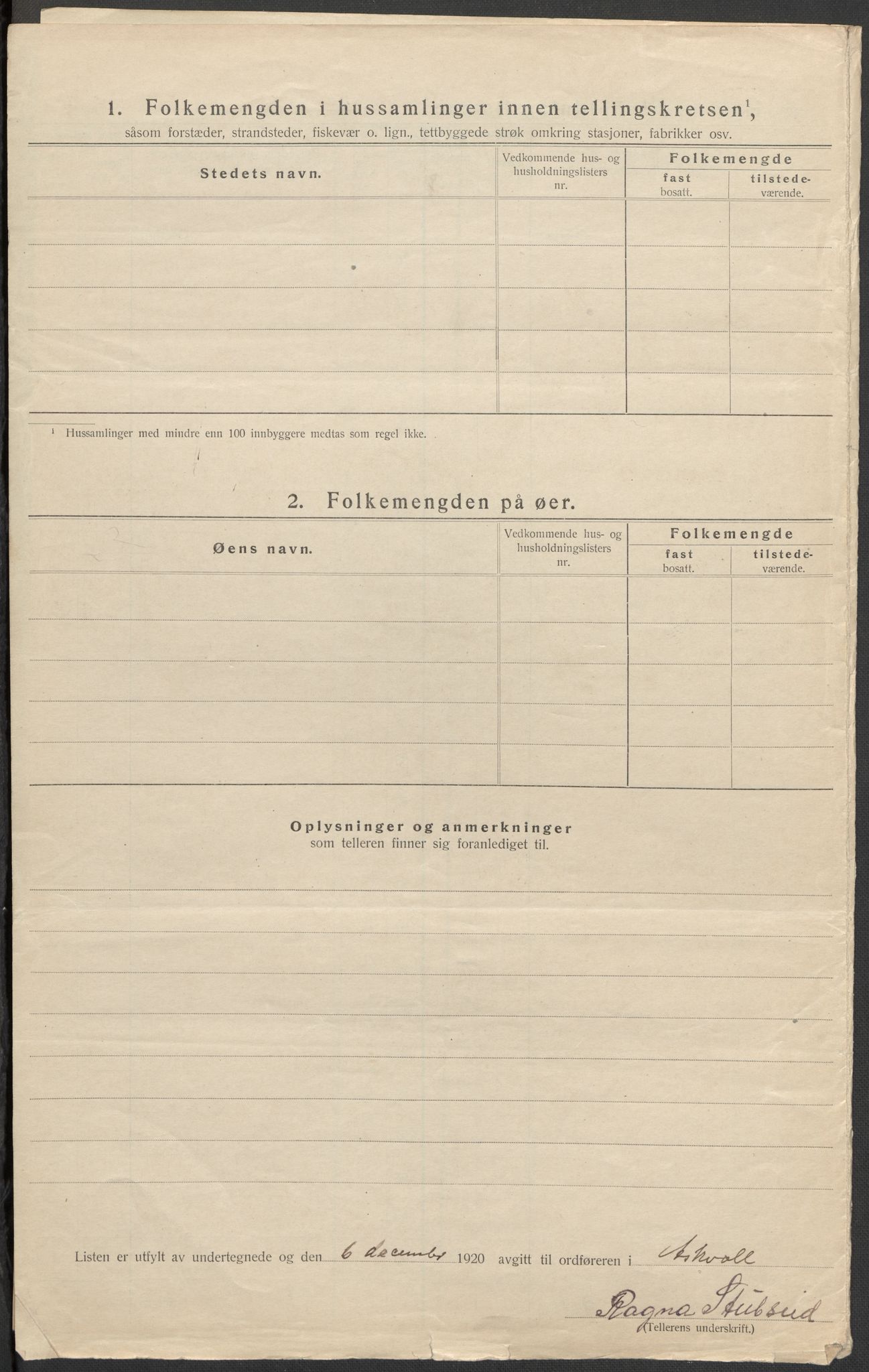 SAB, 1920 census for Askvoll, 1920, p. 7