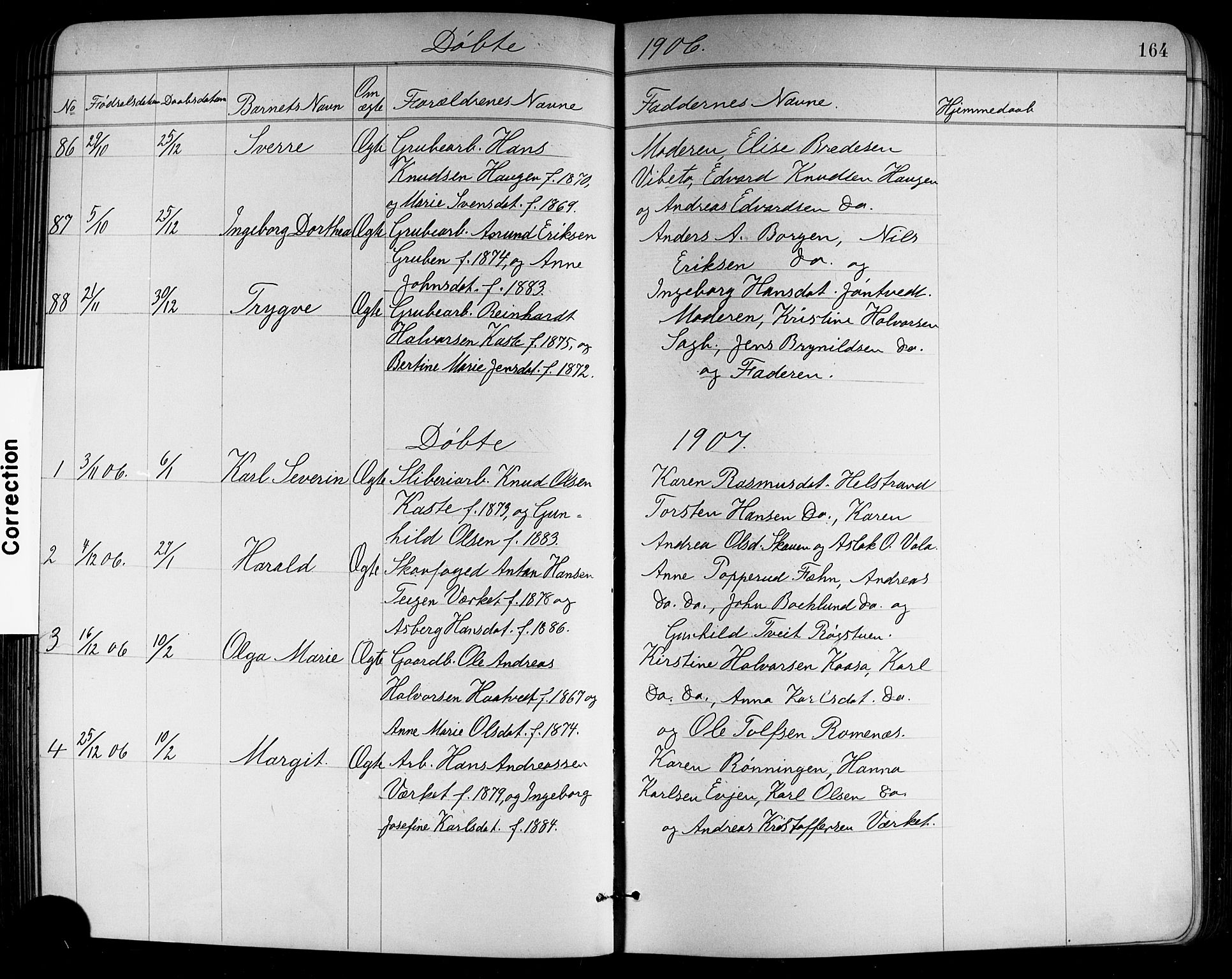 Holla kirkebøker, AV/SAKO-A-272/G/Ga/L0005: Parish register (copy) no. I 5, 1891-1917, p. 164