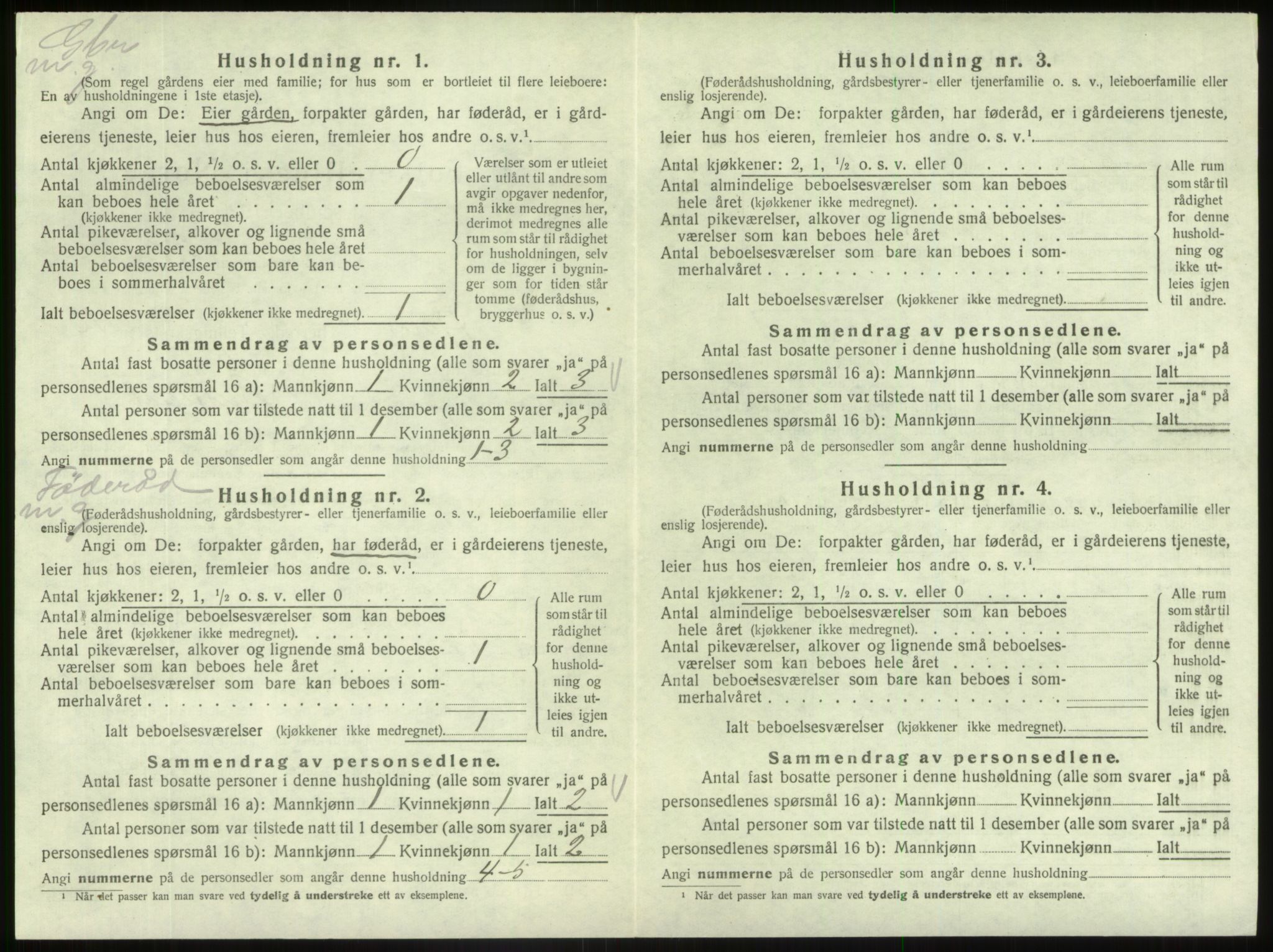 SAB, 1920 census for Fjaler, 1920, p. 1058