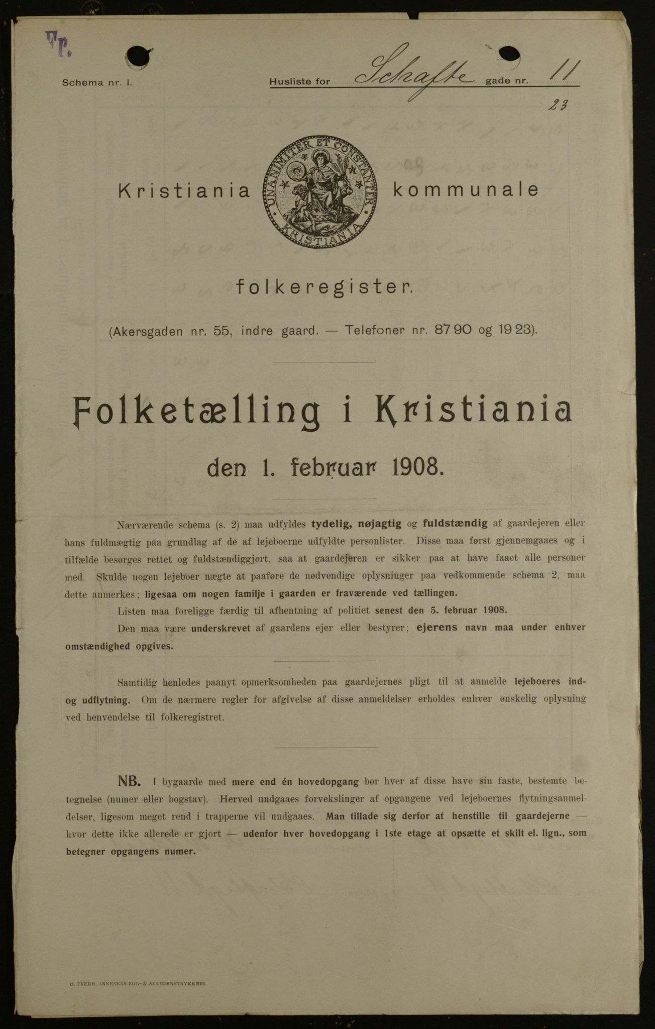 OBA, Municipal Census 1908 for Kristiania, 1908, p. 80566