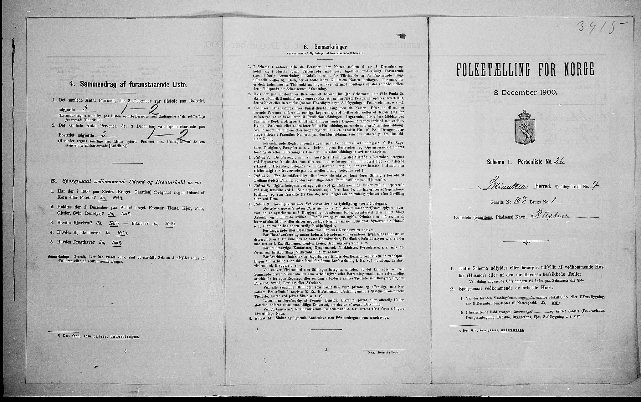 SAH, 1900 census for Skjåk, 1900, p. 381