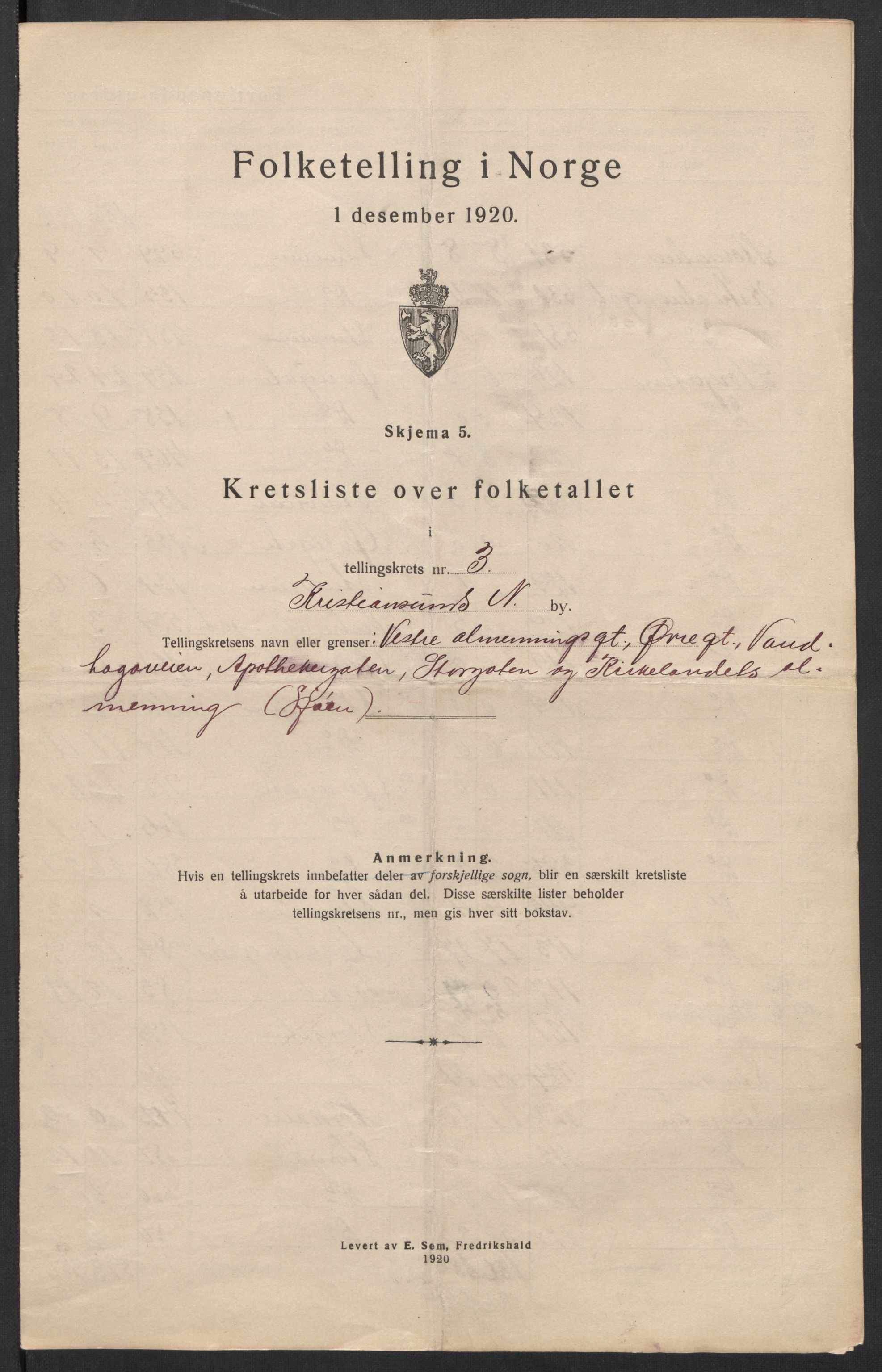 SAT, 1920 census for Kristiansund, 1920, p. 12