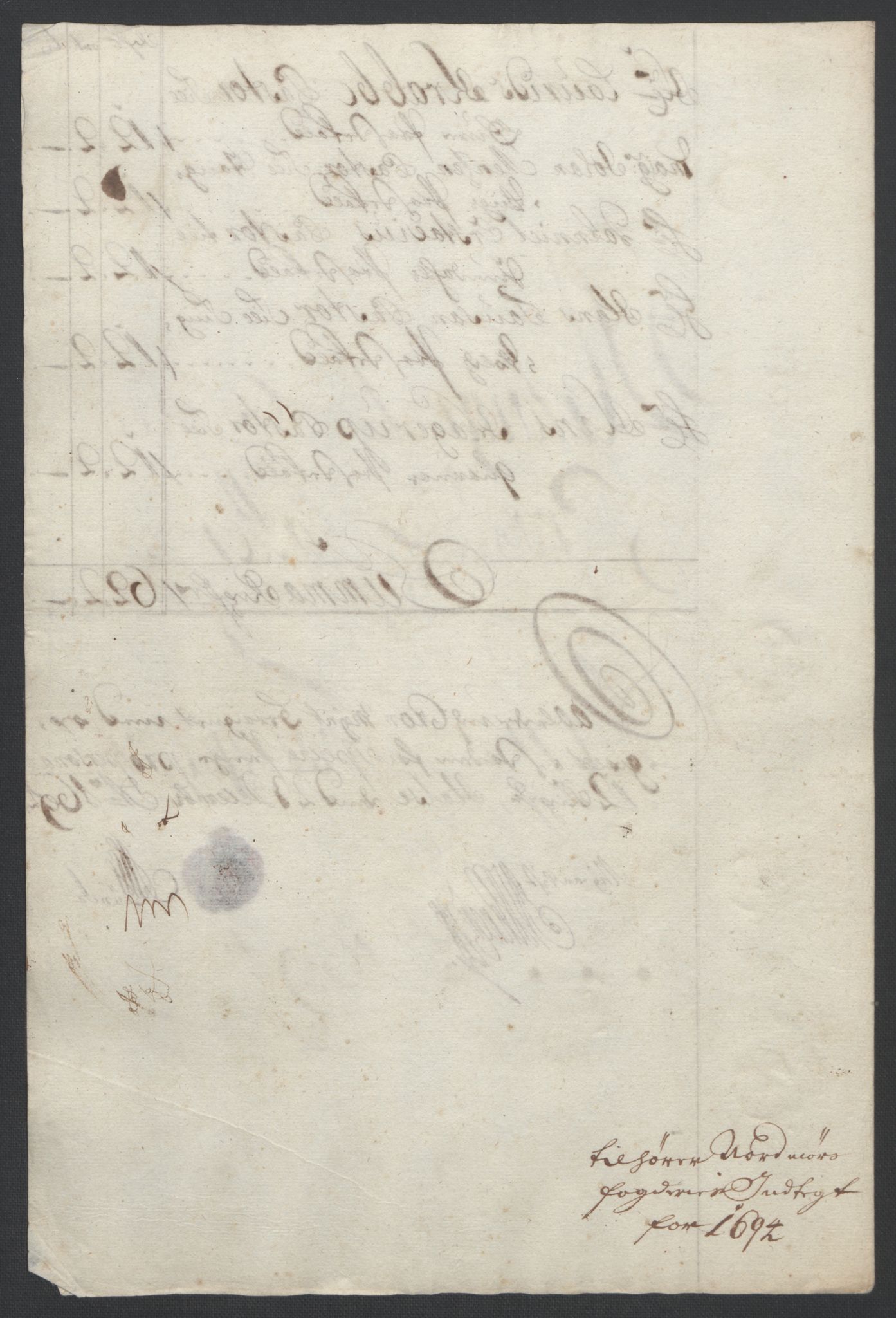 Rentekammeret inntil 1814, Reviderte regnskaper, Fogderegnskap, AV/RA-EA-4092/R56/L3736: Fogderegnskap Nordmøre, 1694-1696, p. 112