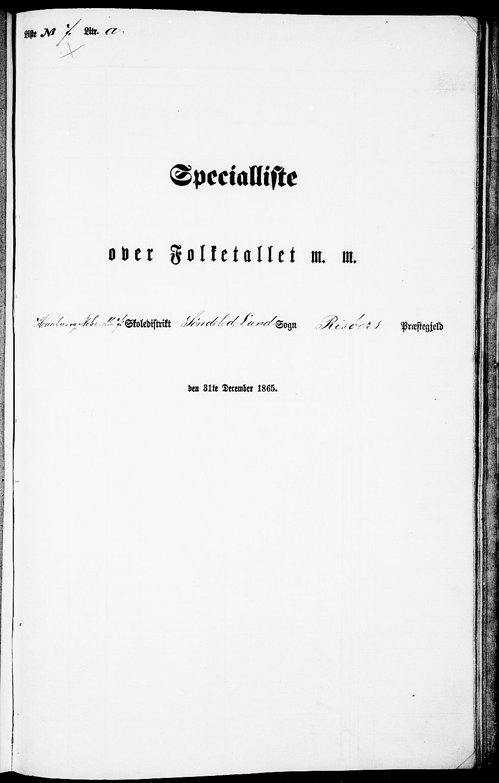RA, 1865 census for Risør/Søndeled, 1865, p. 128