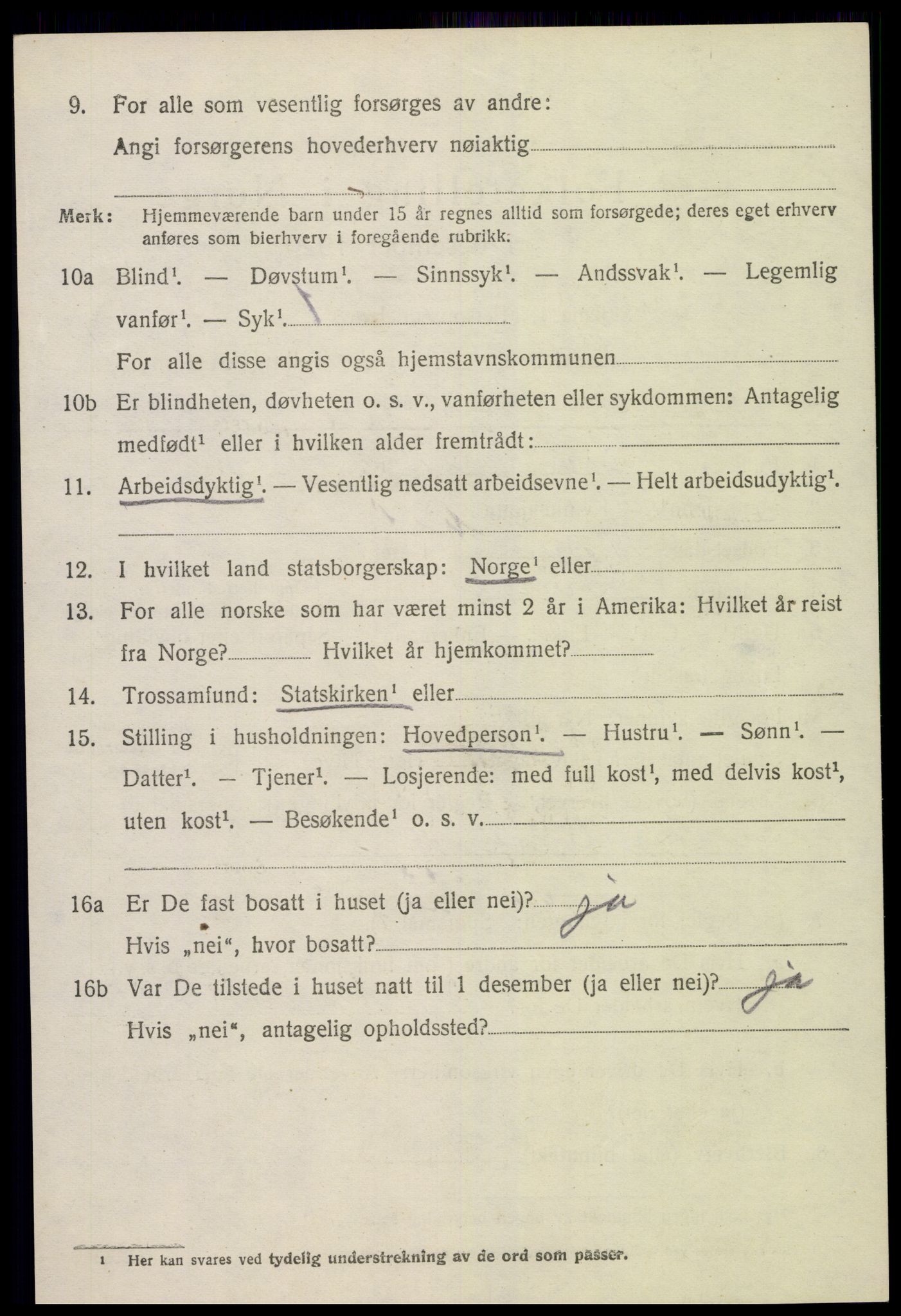 SAK, 1920 census for Stokken, 1920, p. 3287