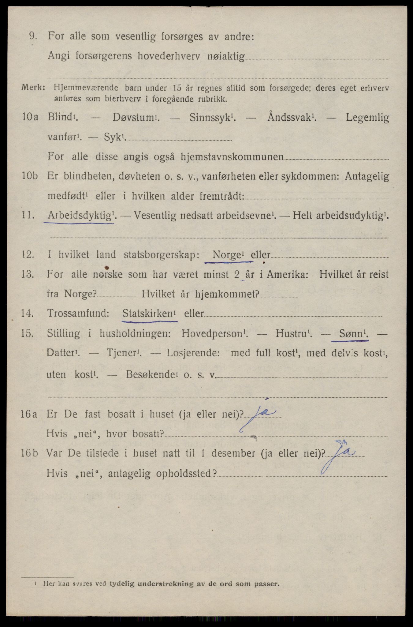 SAST, 1920 census for Sauda, 1920, p. 833