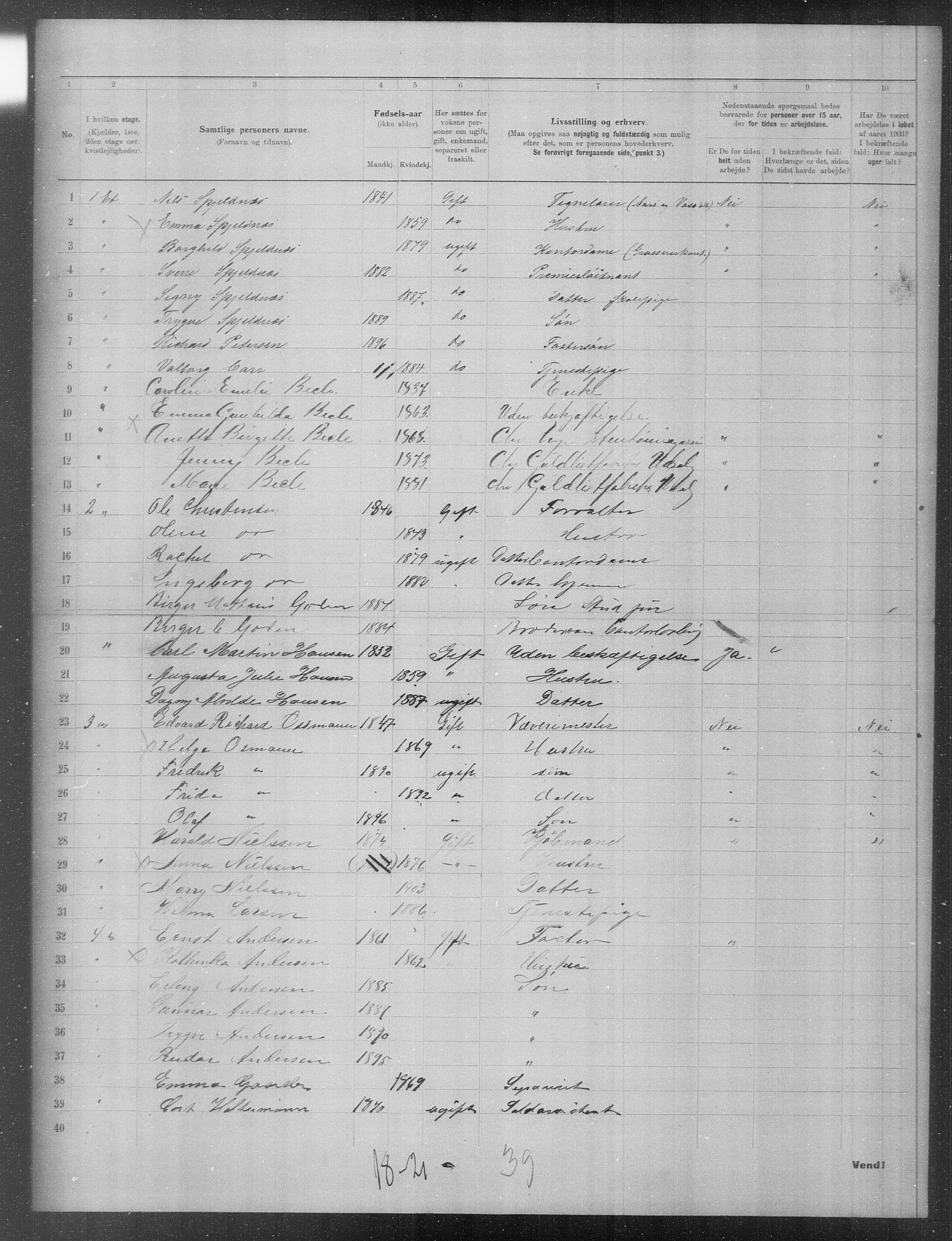 OBA, Municipal Census 1903 for Kristiania, 1903, p. 20645