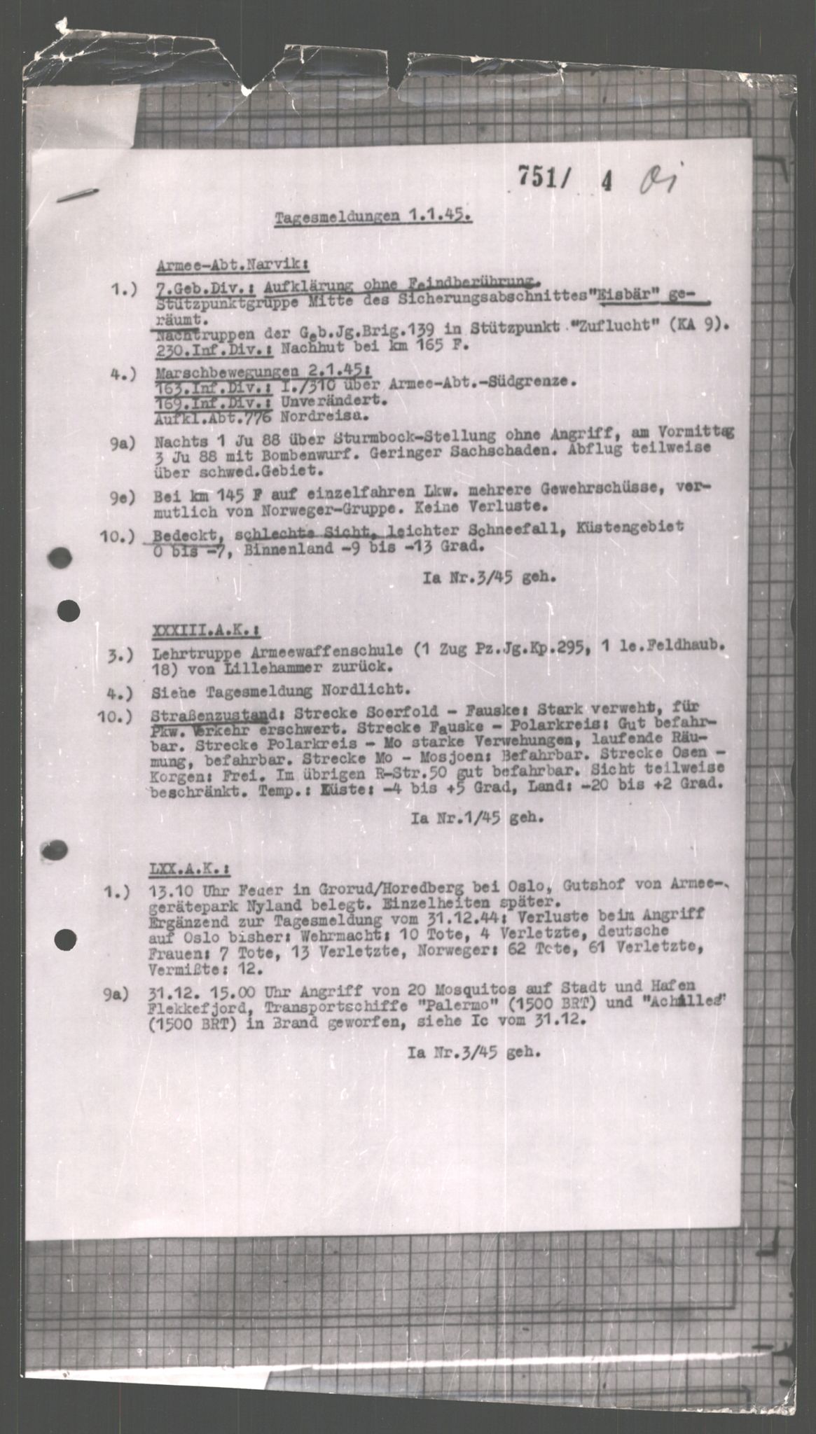 Forsvarets Overkommando. 2 kontor. Arkiv 11.4. Spredte tyske arkivsaker, AV/RA-RAFA-7031/D/Dar/Dara/L0001: Krigsdagbøker for 20. Gebirgs-Armee-Oberkommando (AOK 20), 1944-1945, p. 335