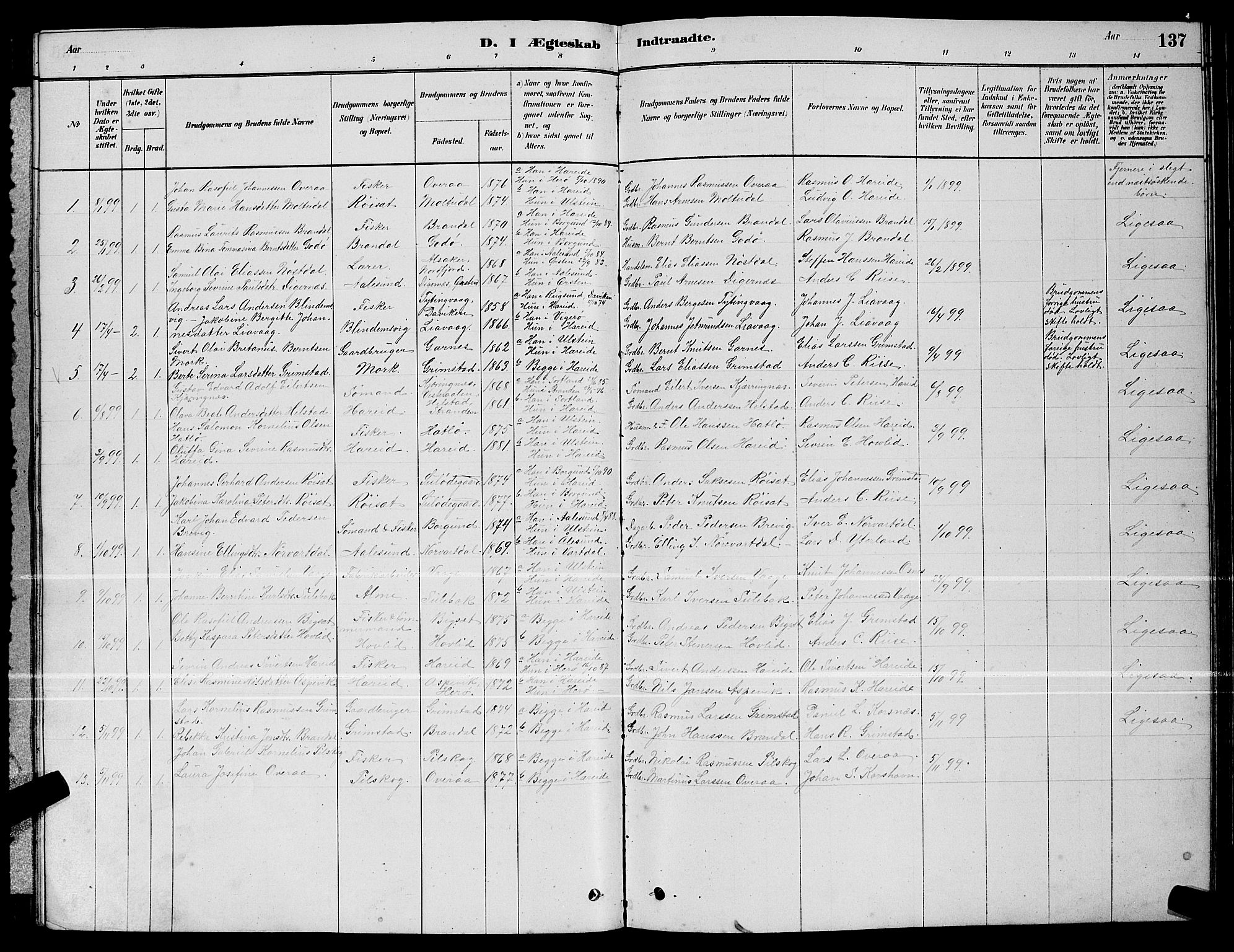 Ministerialprotokoller, klokkerbøker og fødselsregistre - Møre og Romsdal, AV/SAT-A-1454/510/L0125: Parish register (copy) no. 510C02, 1878-1900, p. 137