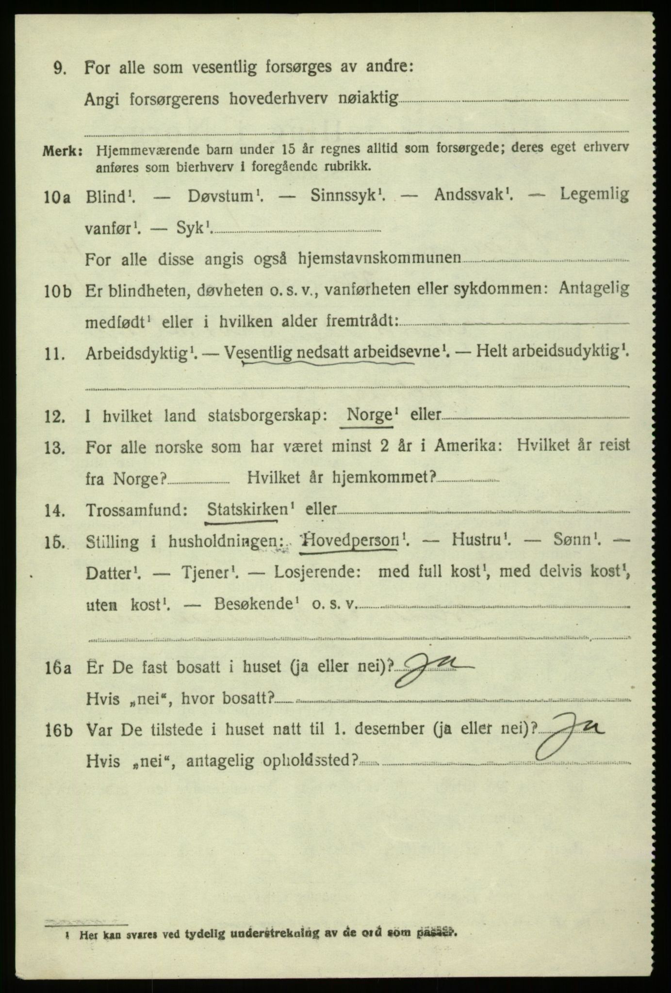SAB, 1920 census for Hosanger, 1920, p. 5838