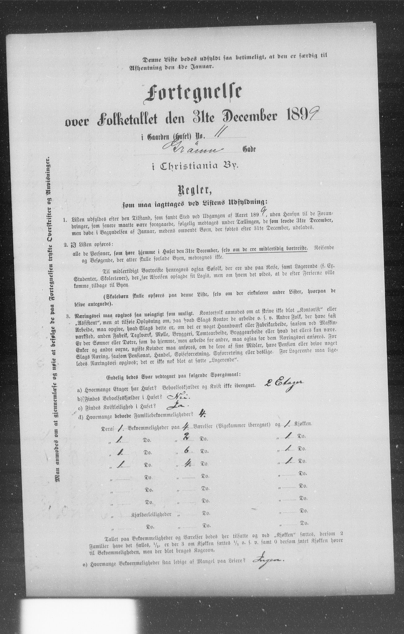 OBA, Municipal Census 1899 for Kristiania, 1899, p. 4349