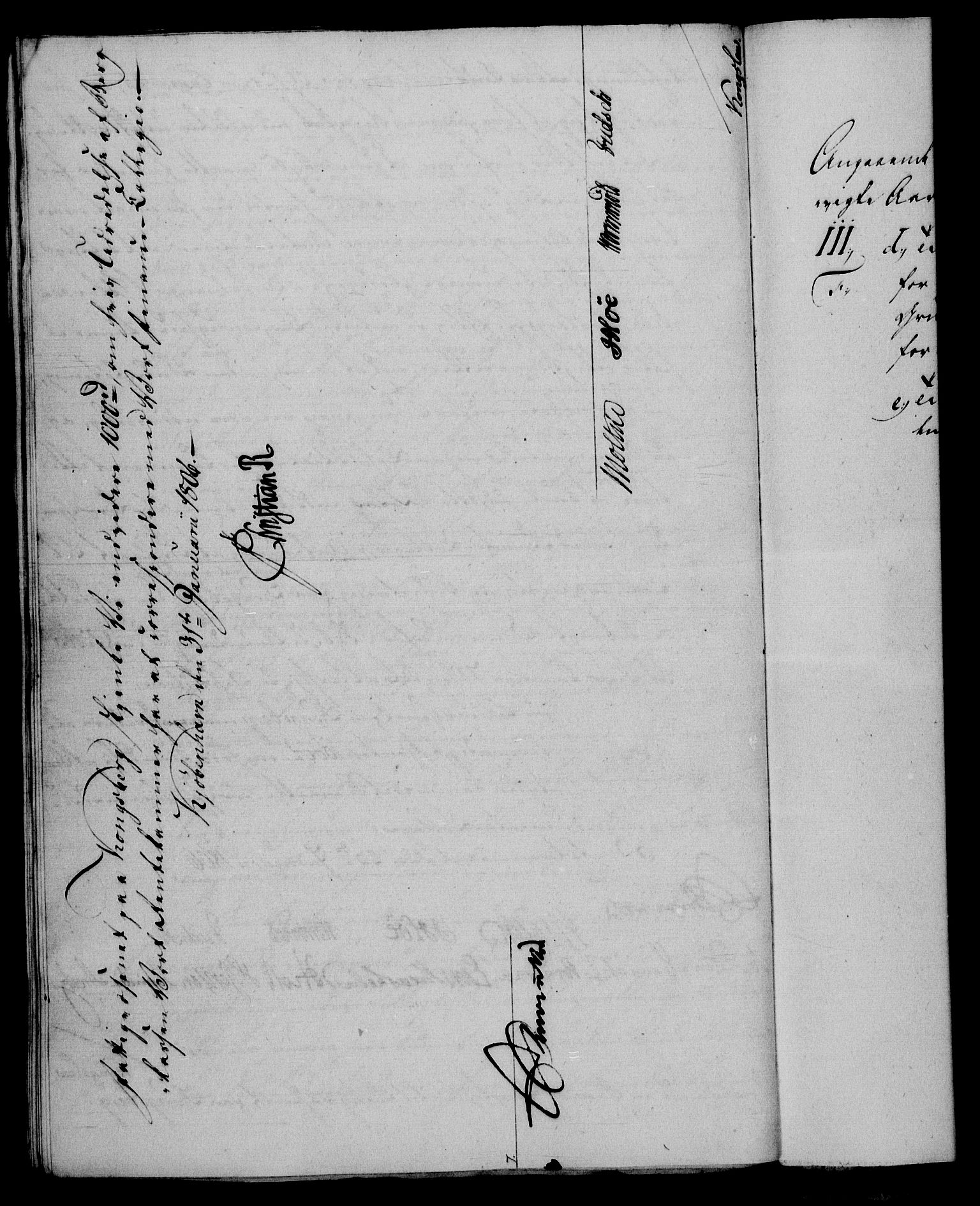 Rentekammeret, Renteskriverkontorene, RA/EA-3115/M/Mf/Mfb/L0007: Relasjons- og resolusjonsprotokoll med register (merket RK 54.13), 1805-1806