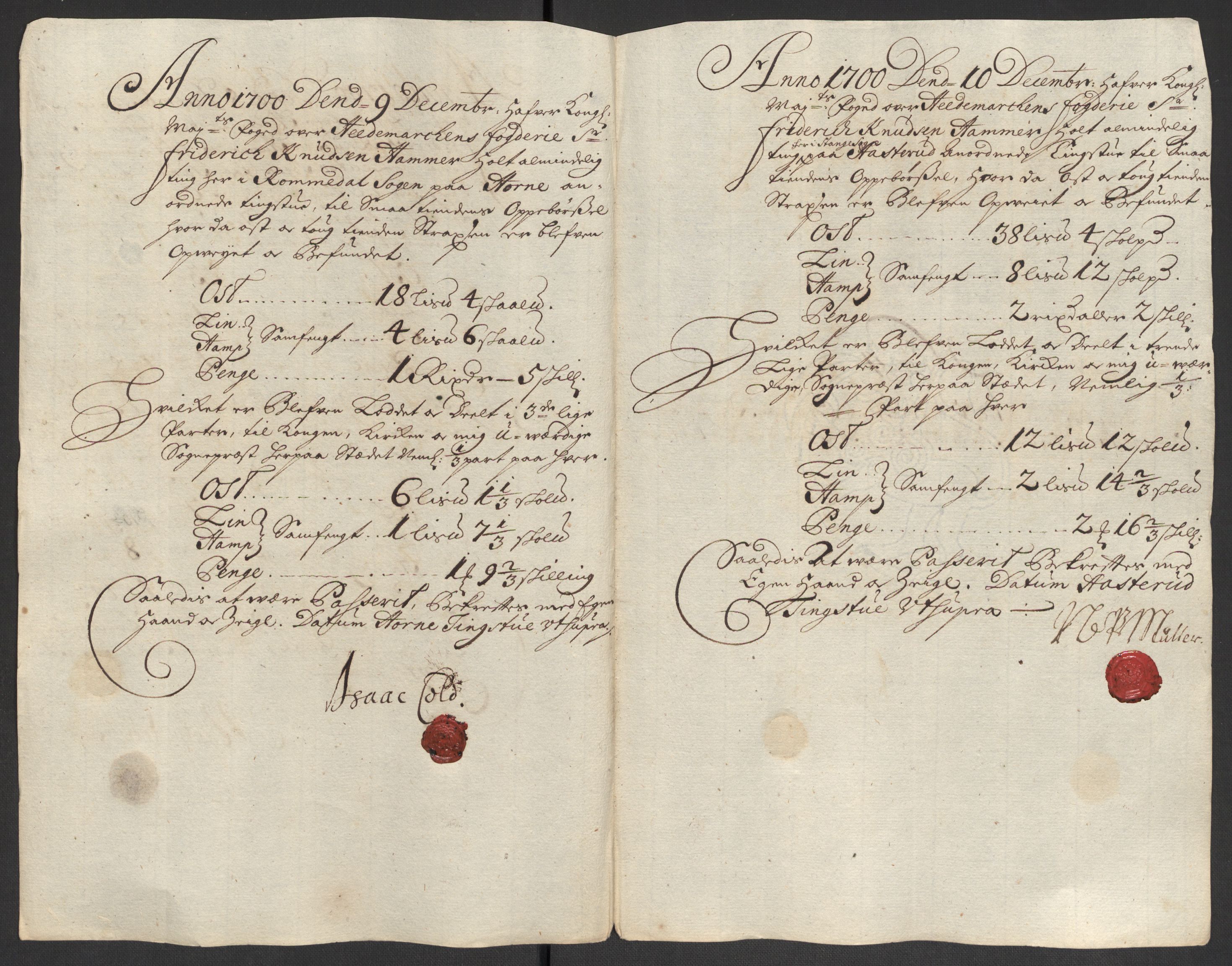 Rentekammeret inntil 1814, Reviderte regnskaper, Fogderegnskap, AV/RA-EA-4092/R16/L1039: Fogderegnskap Hedmark, 1700, p. 69