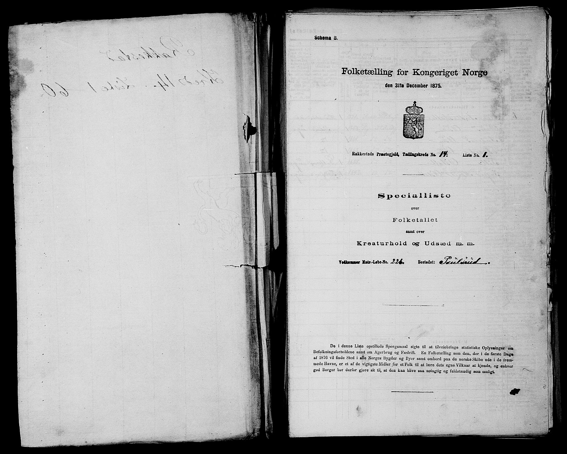 RA, 1875 census for 0128P Rakkestad, 1875, p. 1601