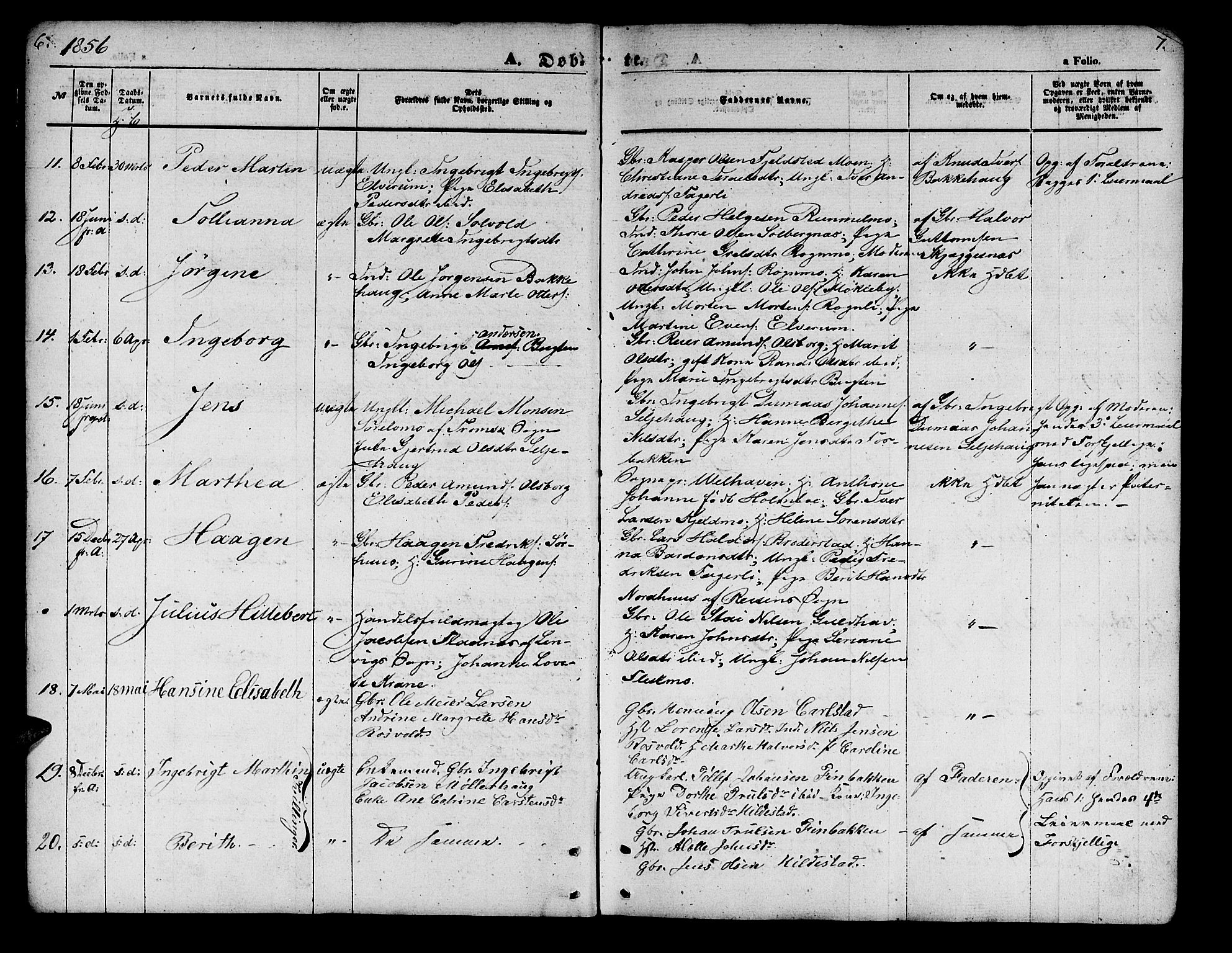 Målselv sokneprestembete, SATØ/S-1311/G/Ga/Gab/L0001klokker: Parish register (copy) no. 1, 1856-1866, p. 6-7