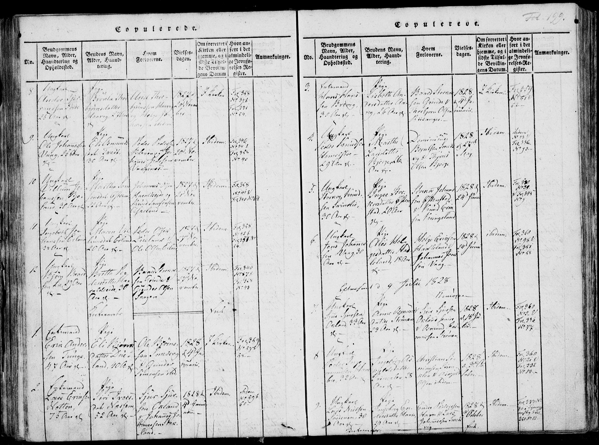 Skjold sokneprestkontor, SAST/A-101847/H/Ha/Haa/L0003: Parish register (official) no. A 3, 1815-1835, p. 199