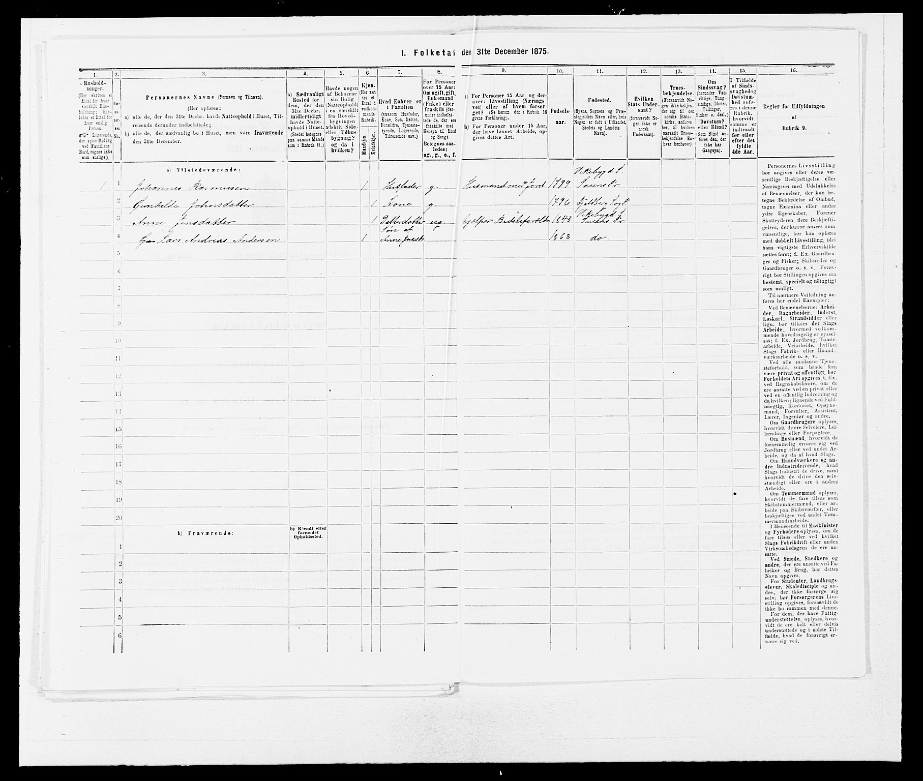 SAB, 1875 census for 1216P Sveio, 1875, p. 470