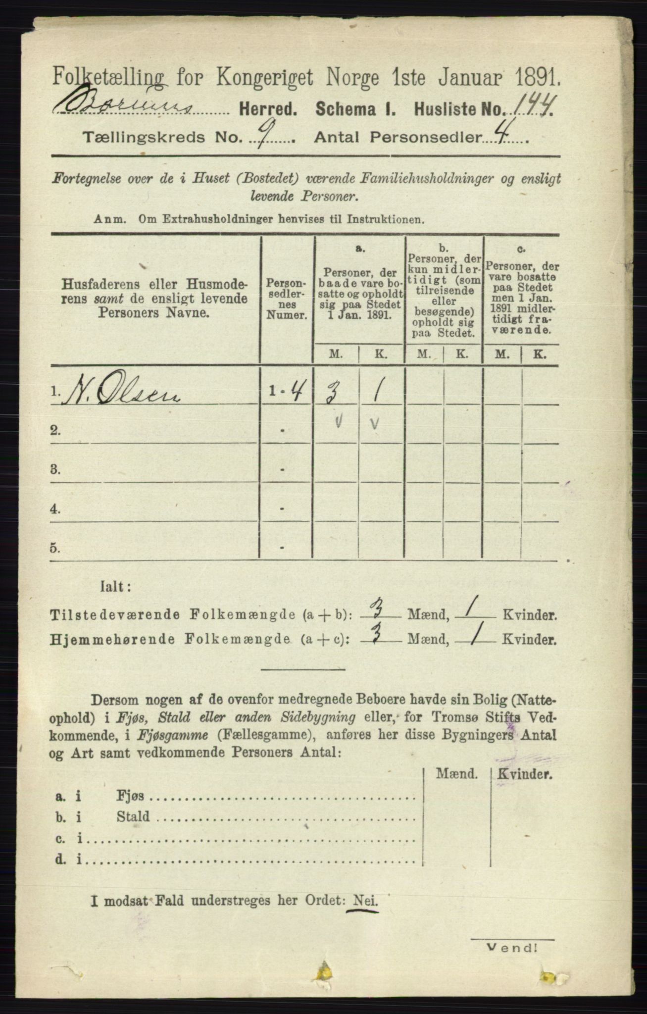 RA, 1891 census for 0219 Bærum, 1891, p. 5131