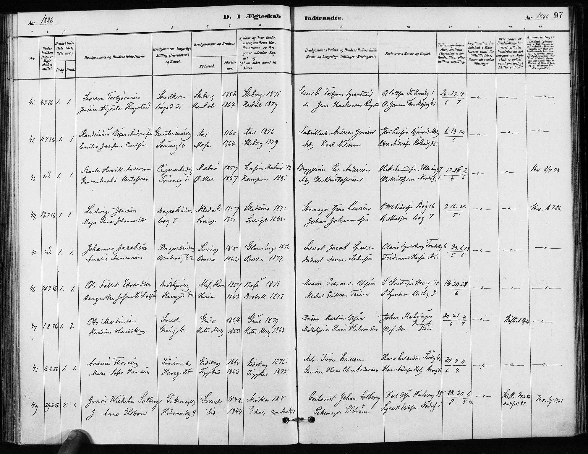 Kampen prestekontor Kirkebøker, AV/SAO-A-10853/F/Fa/L0002: Parish register (official) no. I 2, 1880-1888, p. 97