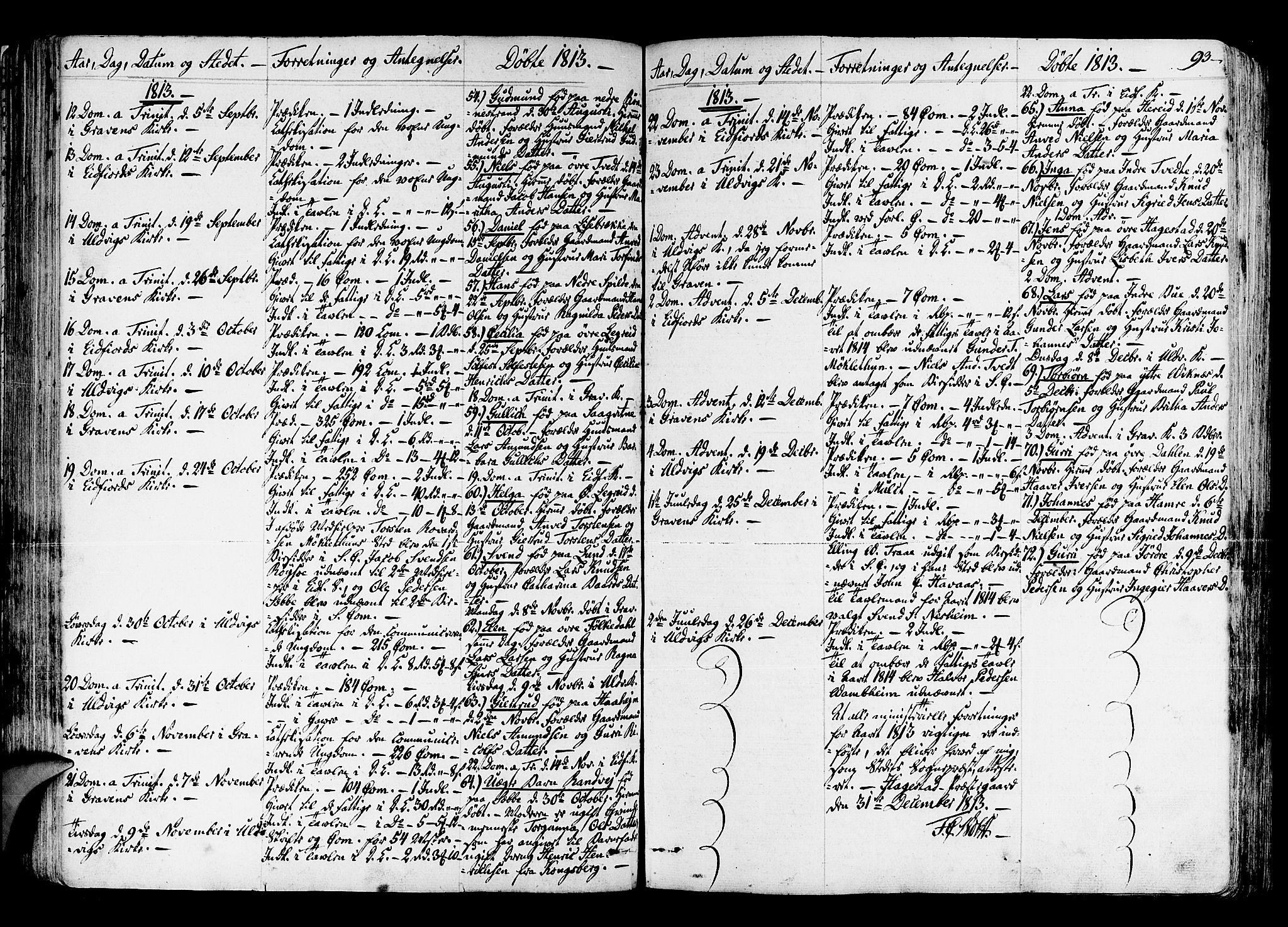Ulvik sokneprestembete, SAB/A-78801/H/Haa: Parish register (official) no. A 11, 1793-1838, p. 93