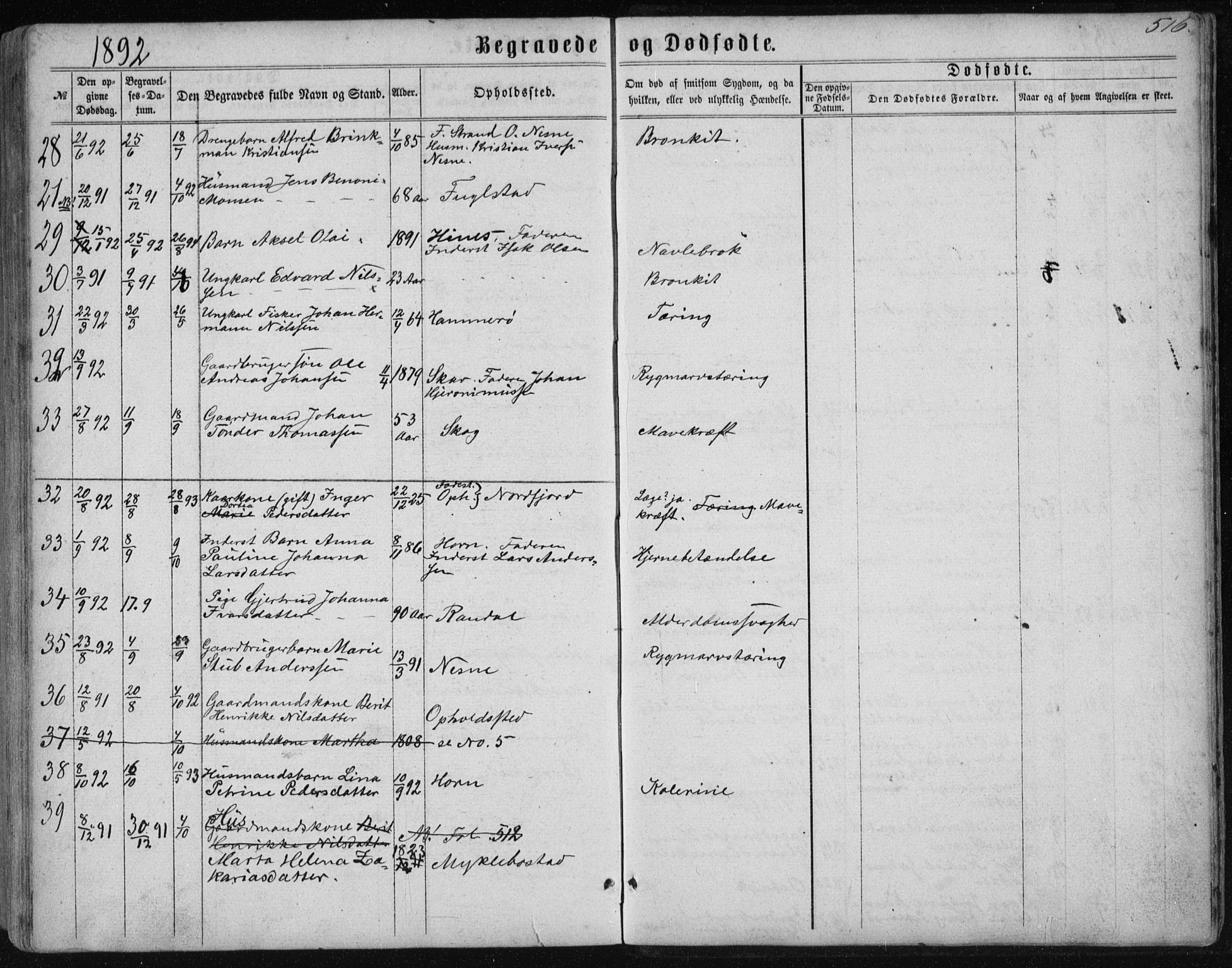 Ministerialprotokoller, klokkerbøker og fødselsregistre - Nordland, AV/SAT-A-1459/838/L0556: Parish register (copy) no. 838C03, 1861-1893, p. 516