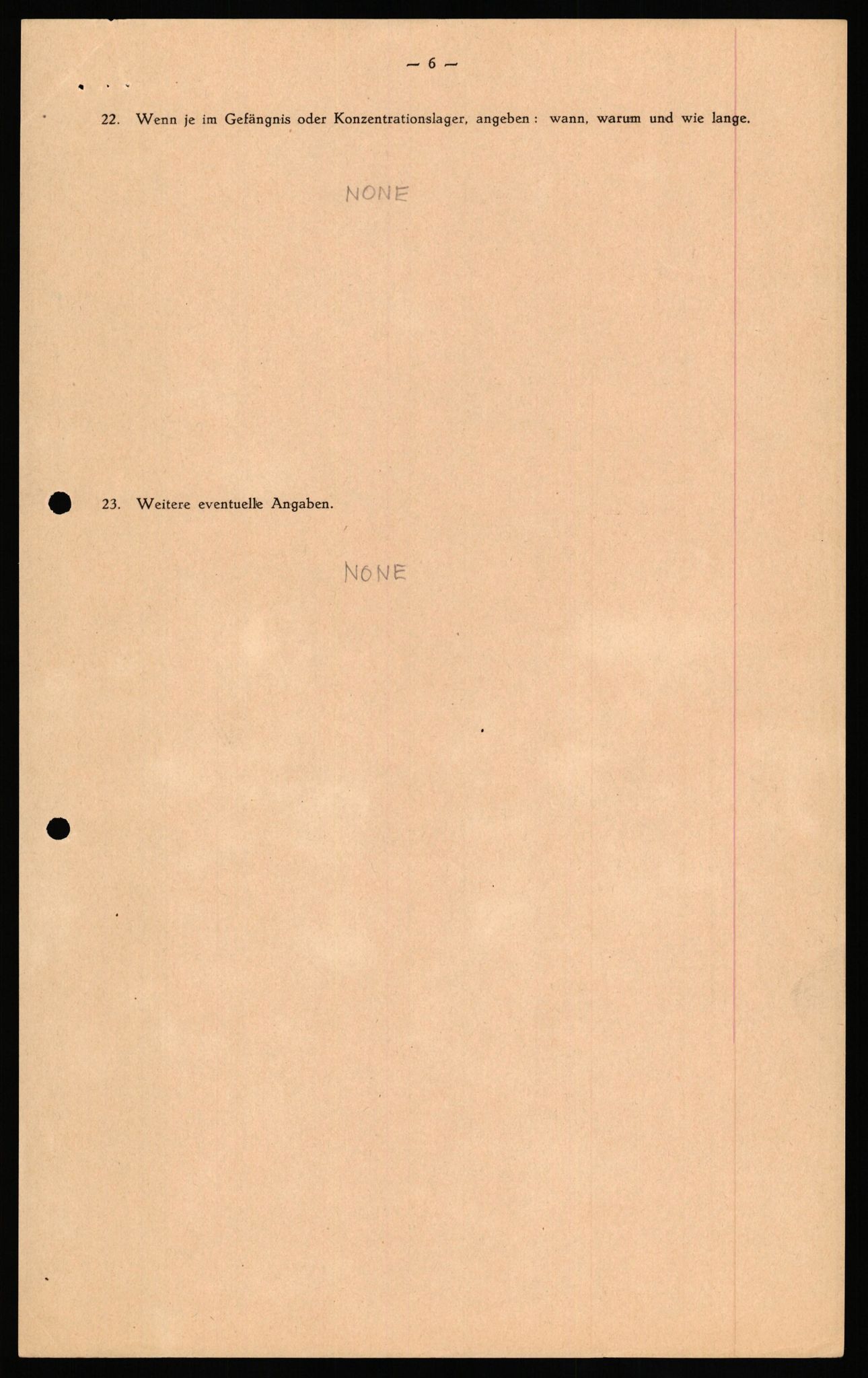 Forsvaret, Forsvarets overkommando II, RA/RAFA-3915/D/Db/L0033: CI Questionaires. Tyske okkupasjonsstyrker i Norge. Tyskere., 1945-1946, p. 265