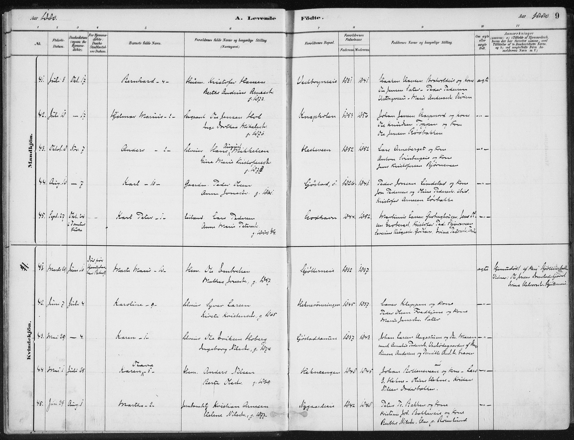 Romedal prestekontor, AV/SAH-PREST-004/K/L0010: Parish register (official) no. 10, 1880-1895, p. 9