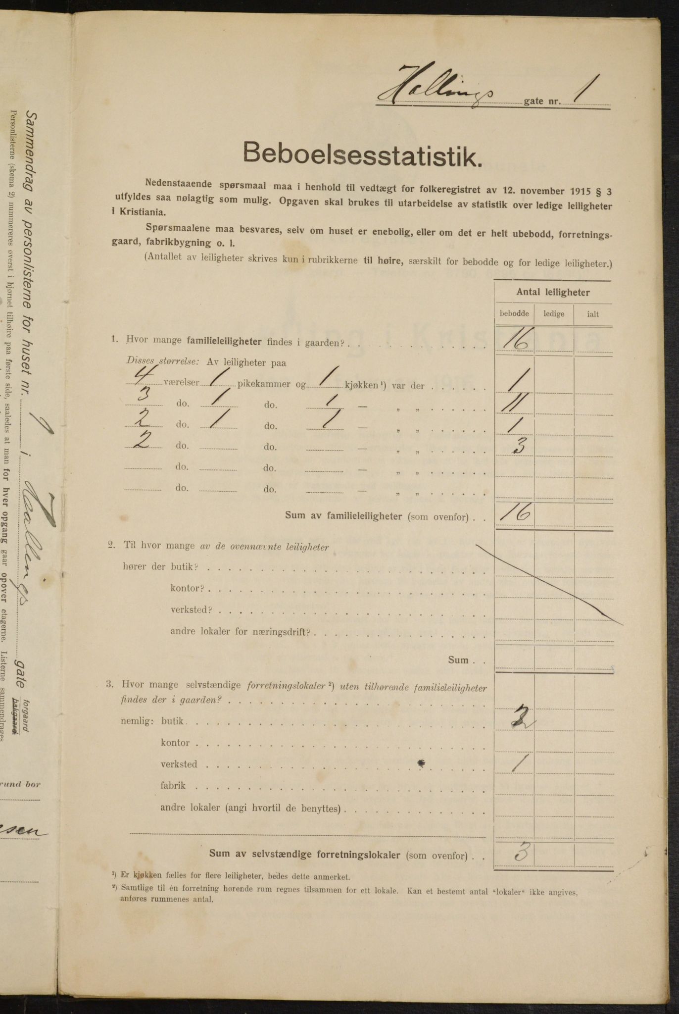 OBA, Municipal Census 1916 for Kristiania, 1916, p. 34582