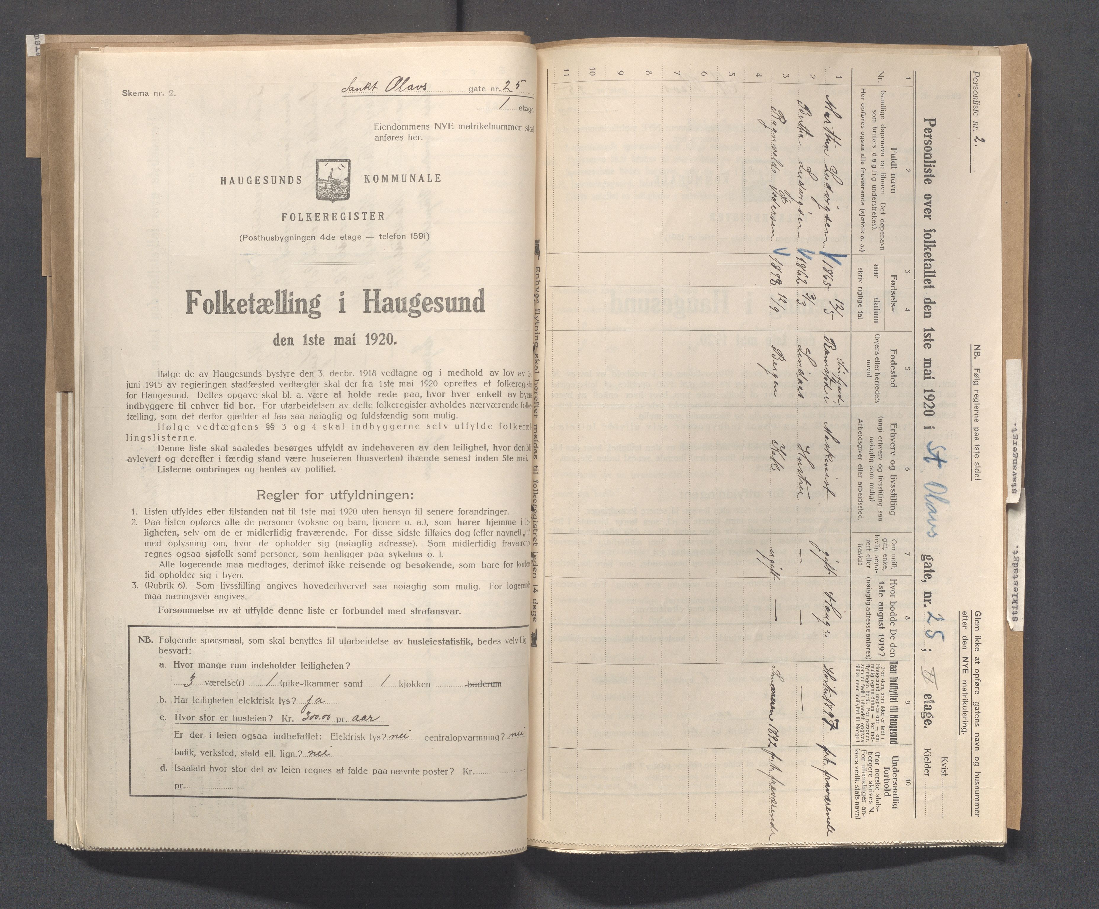 IKAR, Local census 1.5.1920 for Haugesund, 1920, p. 4075