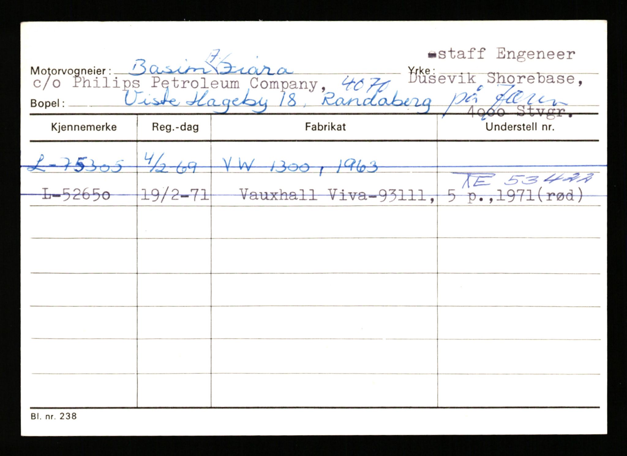 Stavanger trafikkstasjon, SAST/A-101942/0/H/L0043: Viste - Øksendal, 1930-1971, p. 1667