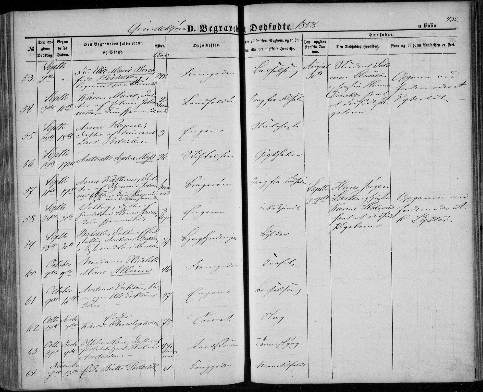 Bragernes kirkebøker, AV/SAKO-A-6/F/Fb/L0002: Parish register (official) no. II 2, 1848-1859, p. 435