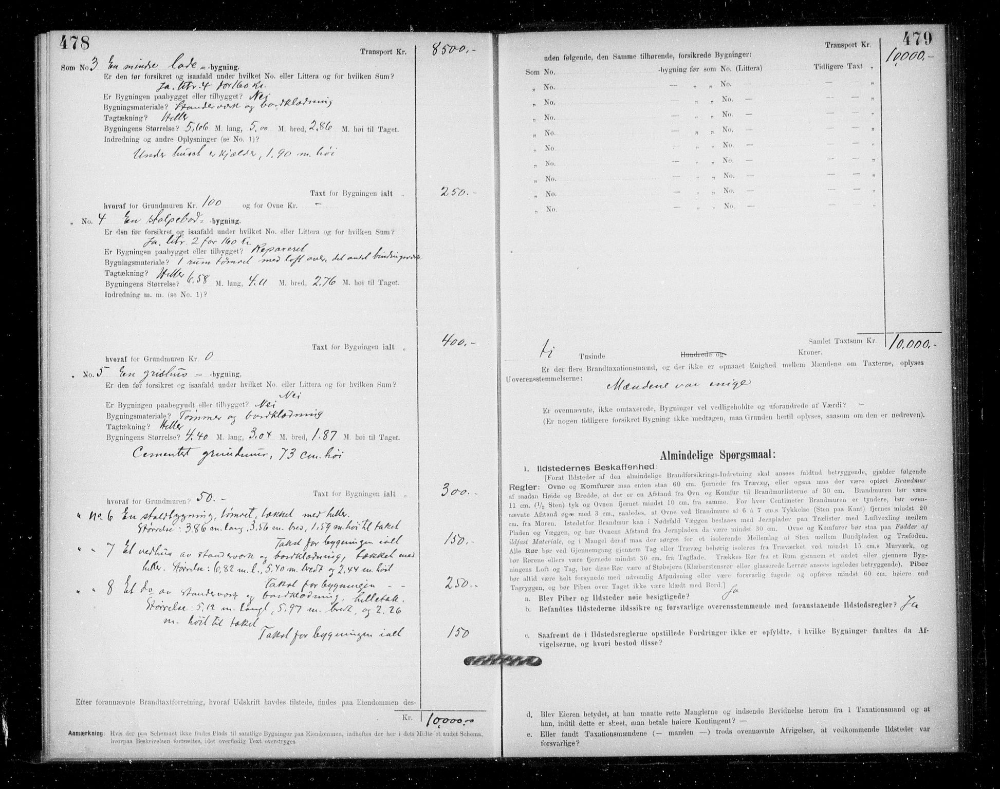 Lensmannen i Jondal, SAB/A-33101/0012/L0005: Branntakstprotokoll, skjematakst, 1894-1951, p. 478-479