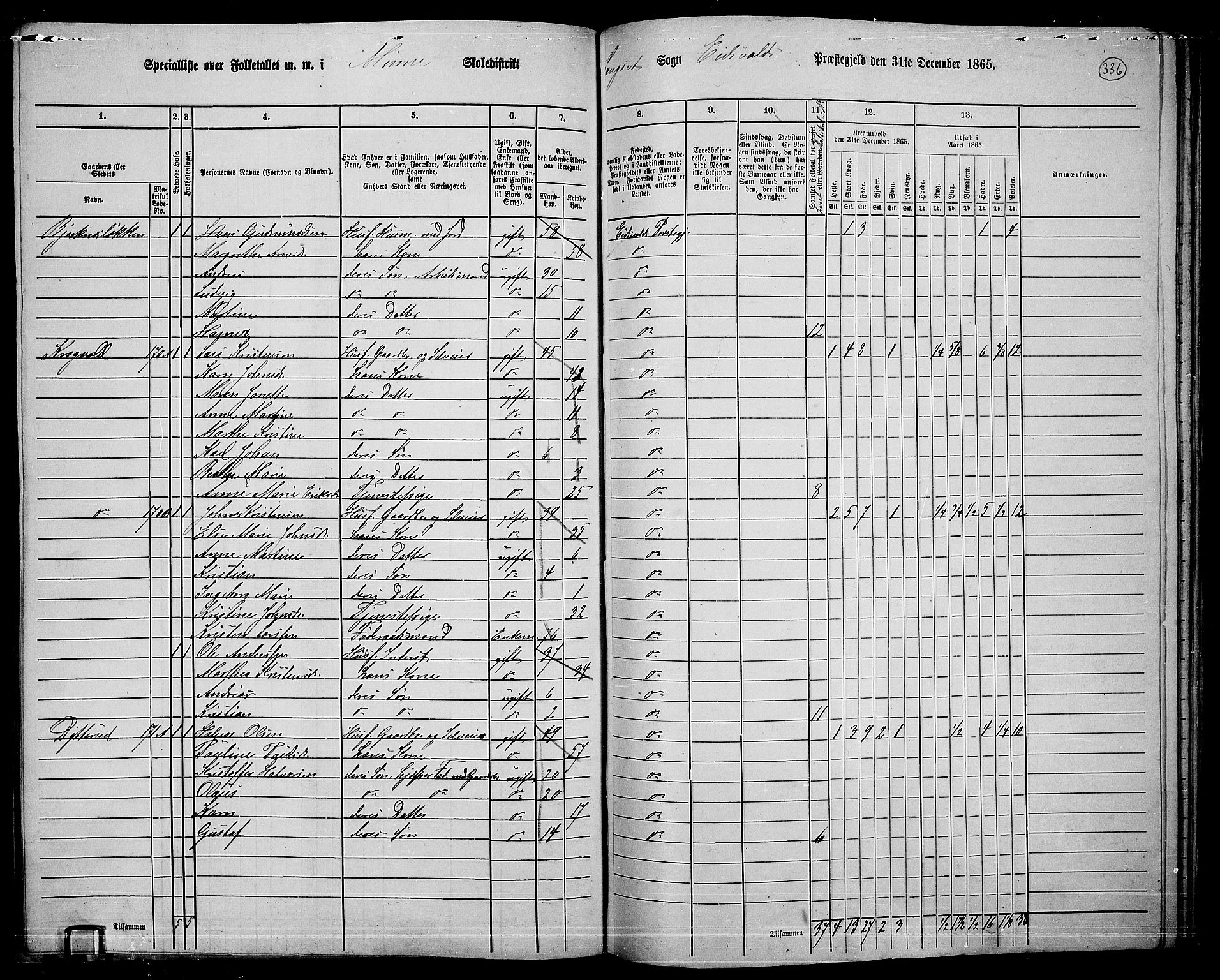 RA, 1865 census for Eidsvoll, 1865, p. 303