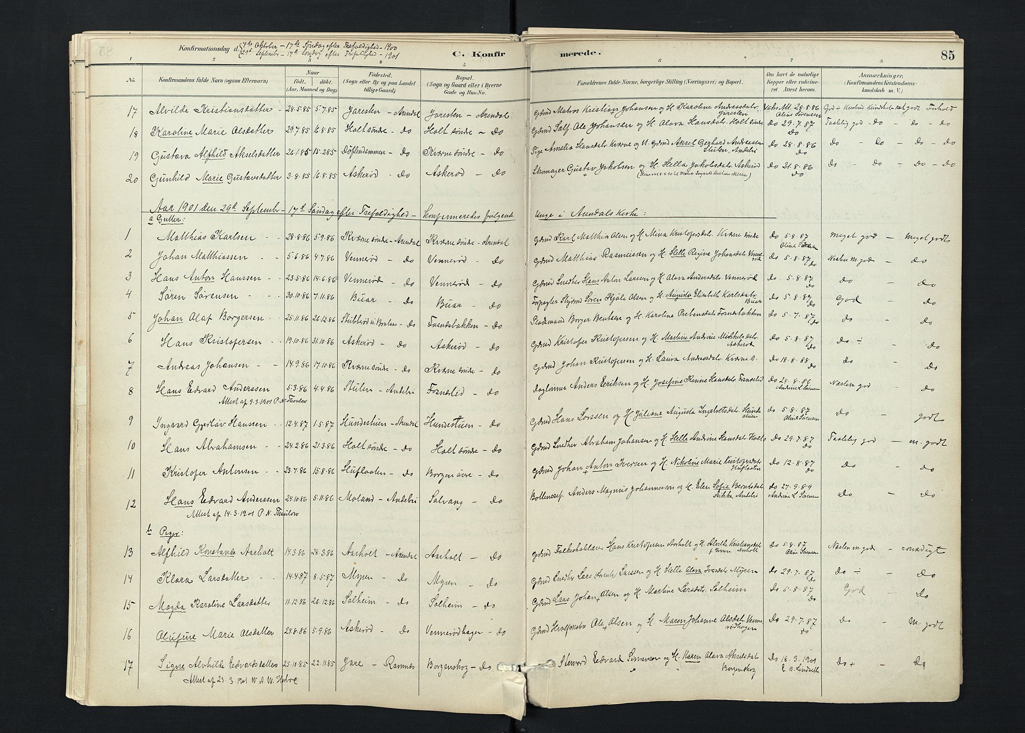Stokke kirkebøker, SAKO/A-320/F/Fc/L0001: Parish register (official) no. III 1, 1884-1910, p. 85