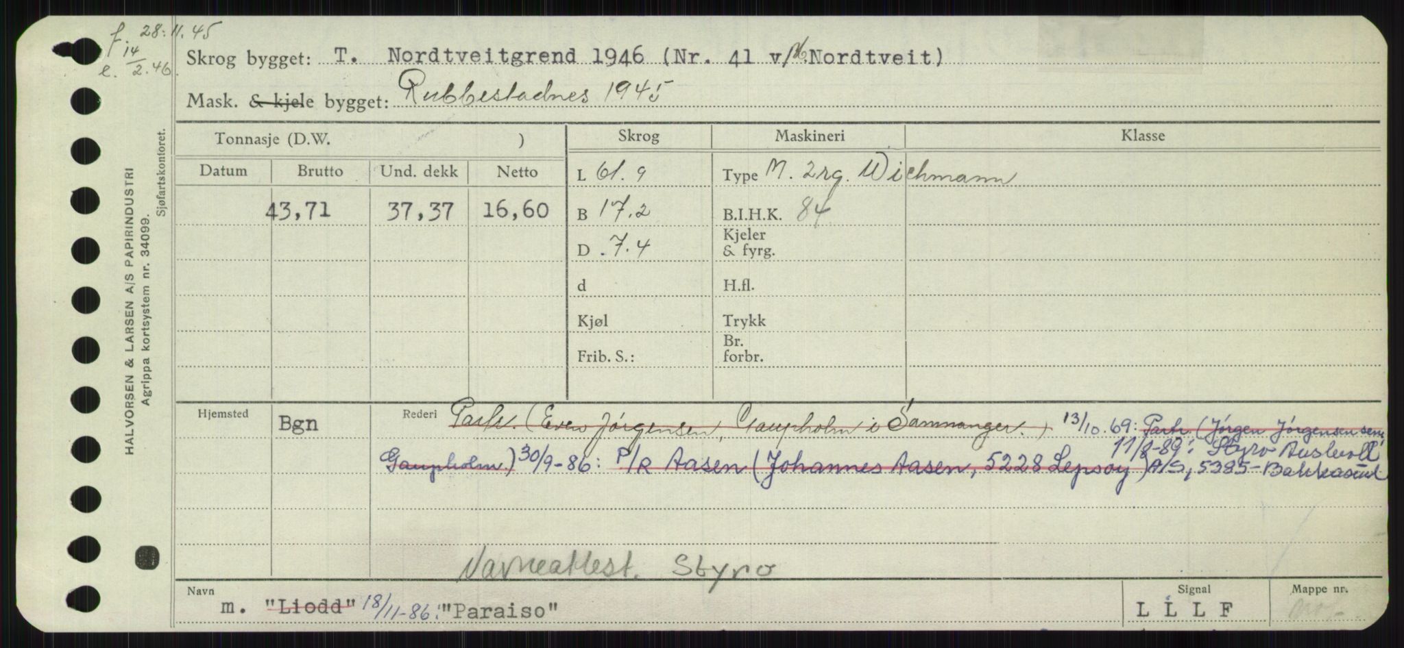 Sjøfartsdirektoratet med forløpere, Skipsmålingen, AV/RA-S-1627/H/Ha/L0004/0002: Fartøy, Mas-R / Fartøy, Odin-R, p. 221