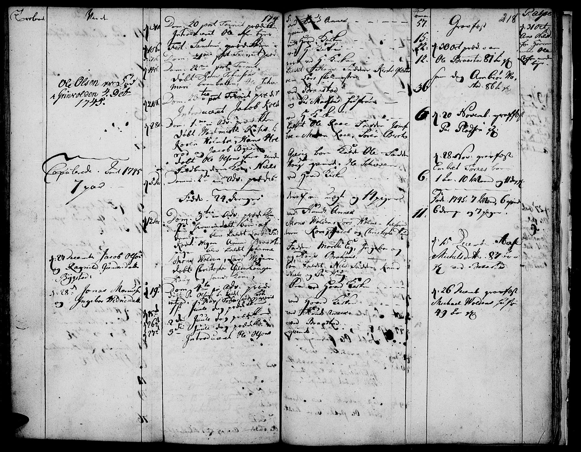 Vardal prestekontor, SAH/PREST-100/H/Ha/Haa/L0001: Parish register (official) no. 1, 1706-1748, p. 218