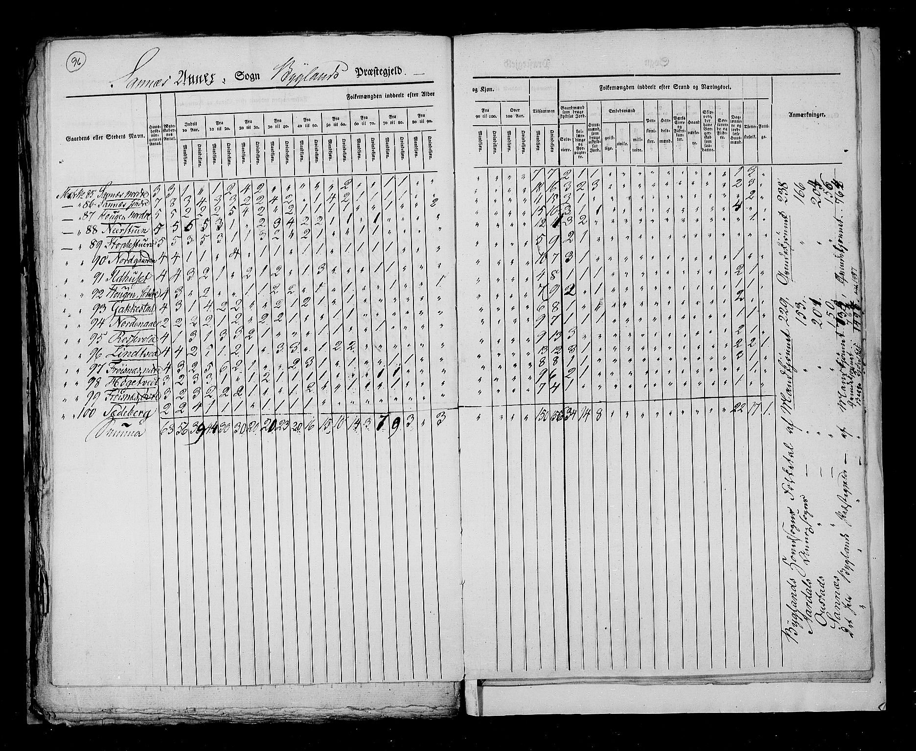 RA, Census 1825, vol. 10: Nedenes og Råbyggelaget amt, 1825, p. 96