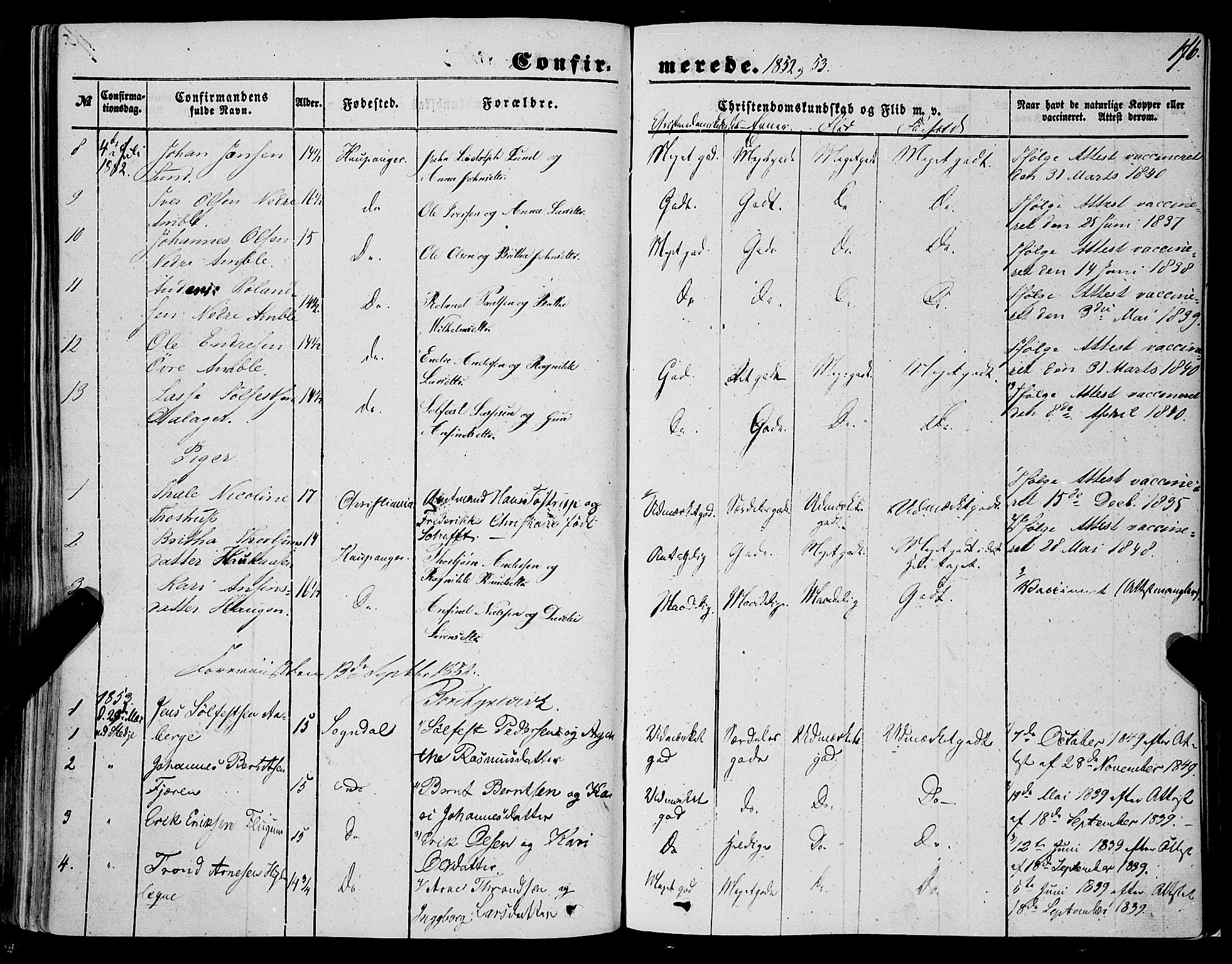 Sogndal sokneprestembete, AV/SAB-A-81301/H/Haa/Haaa/L0012I: Parish register (official) no. A 12I, 1847-1859, p. 176