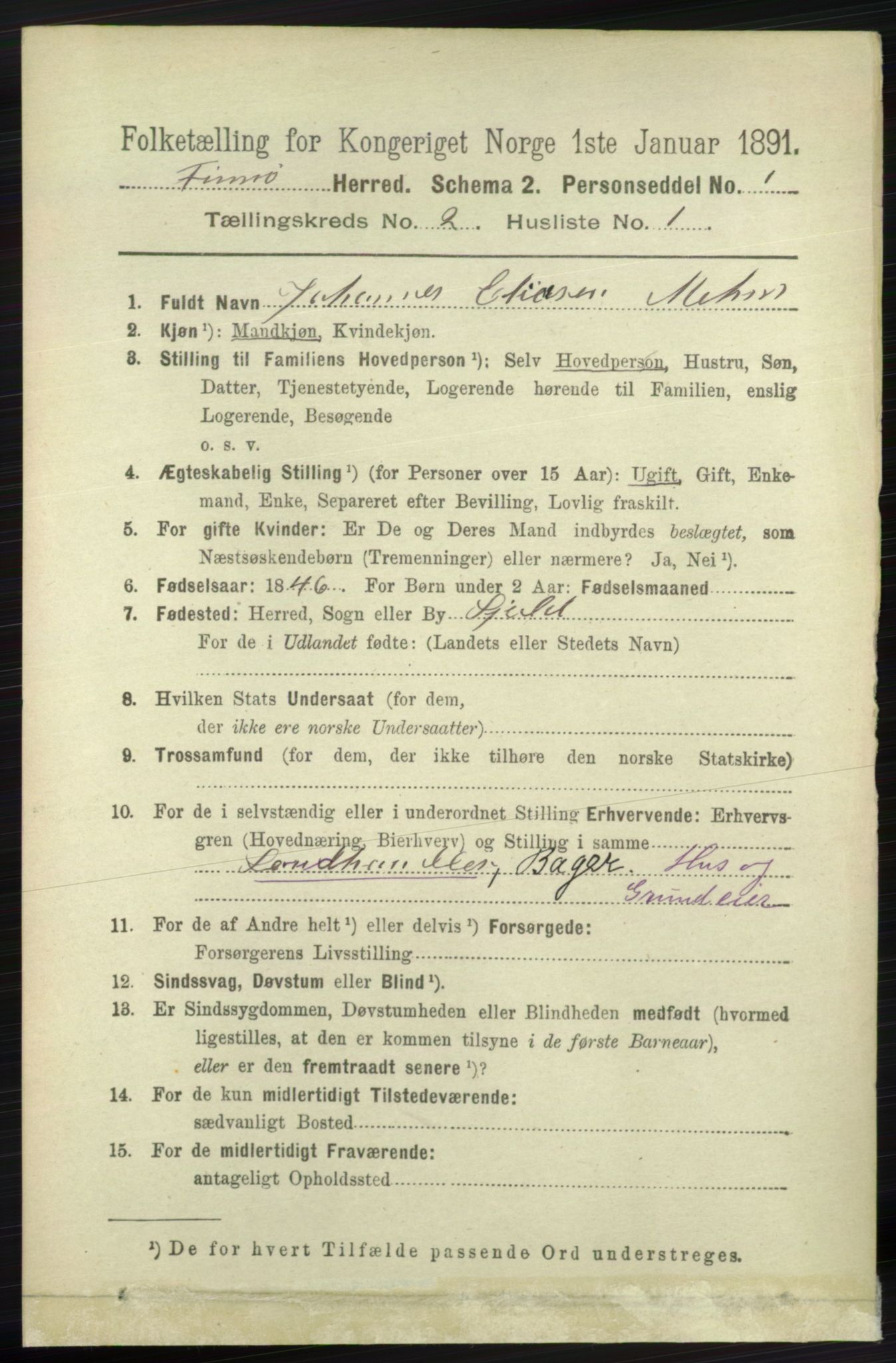 RA, 1891 census for 1141 Finnøy, 1891, p. 225